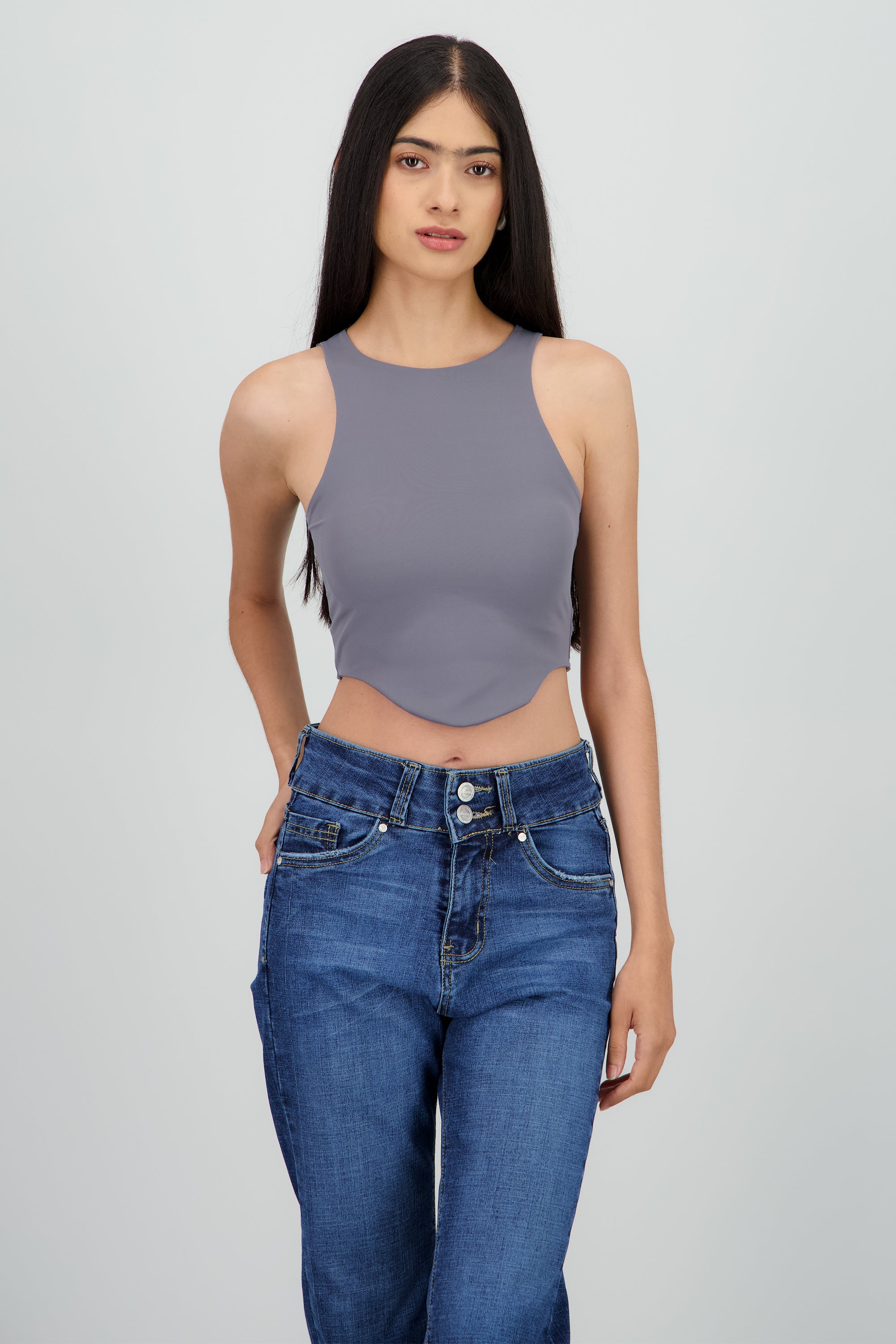 Top liso GRIS