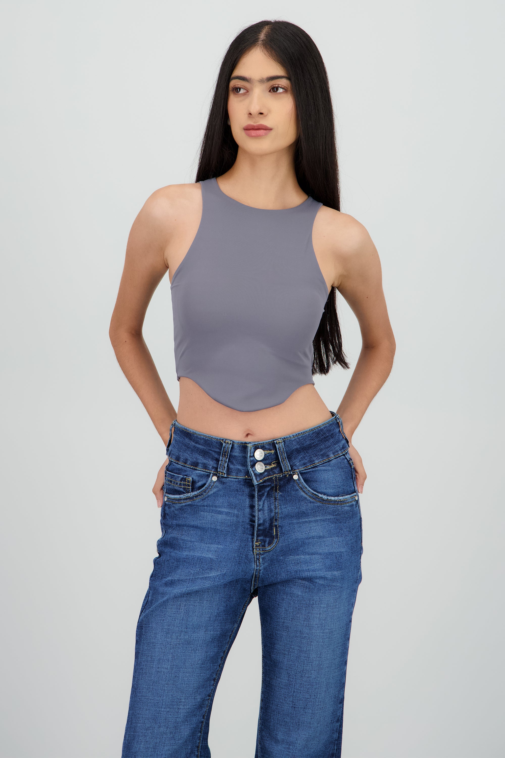 Top liso GRIS