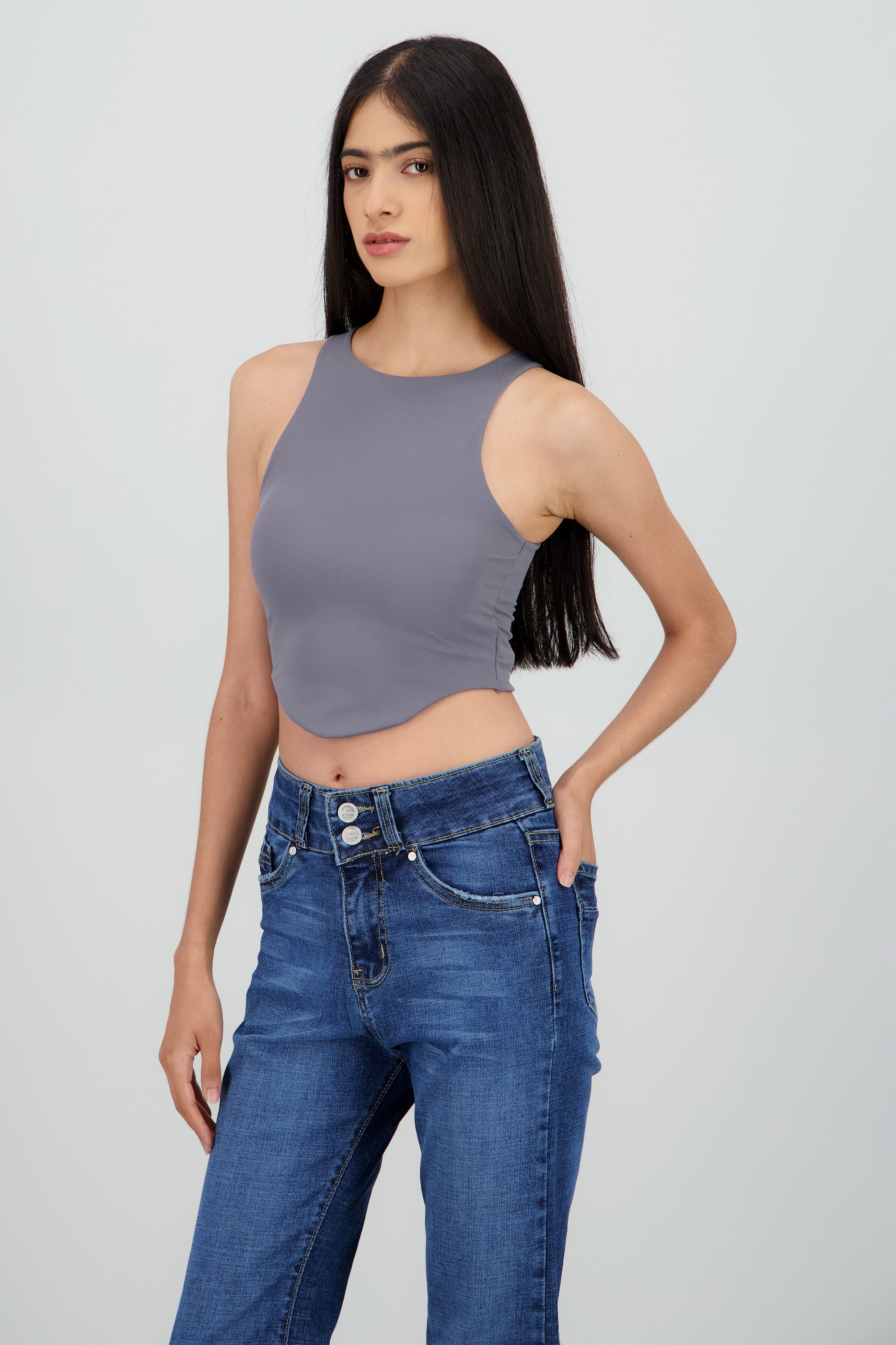 Top liso GRIS