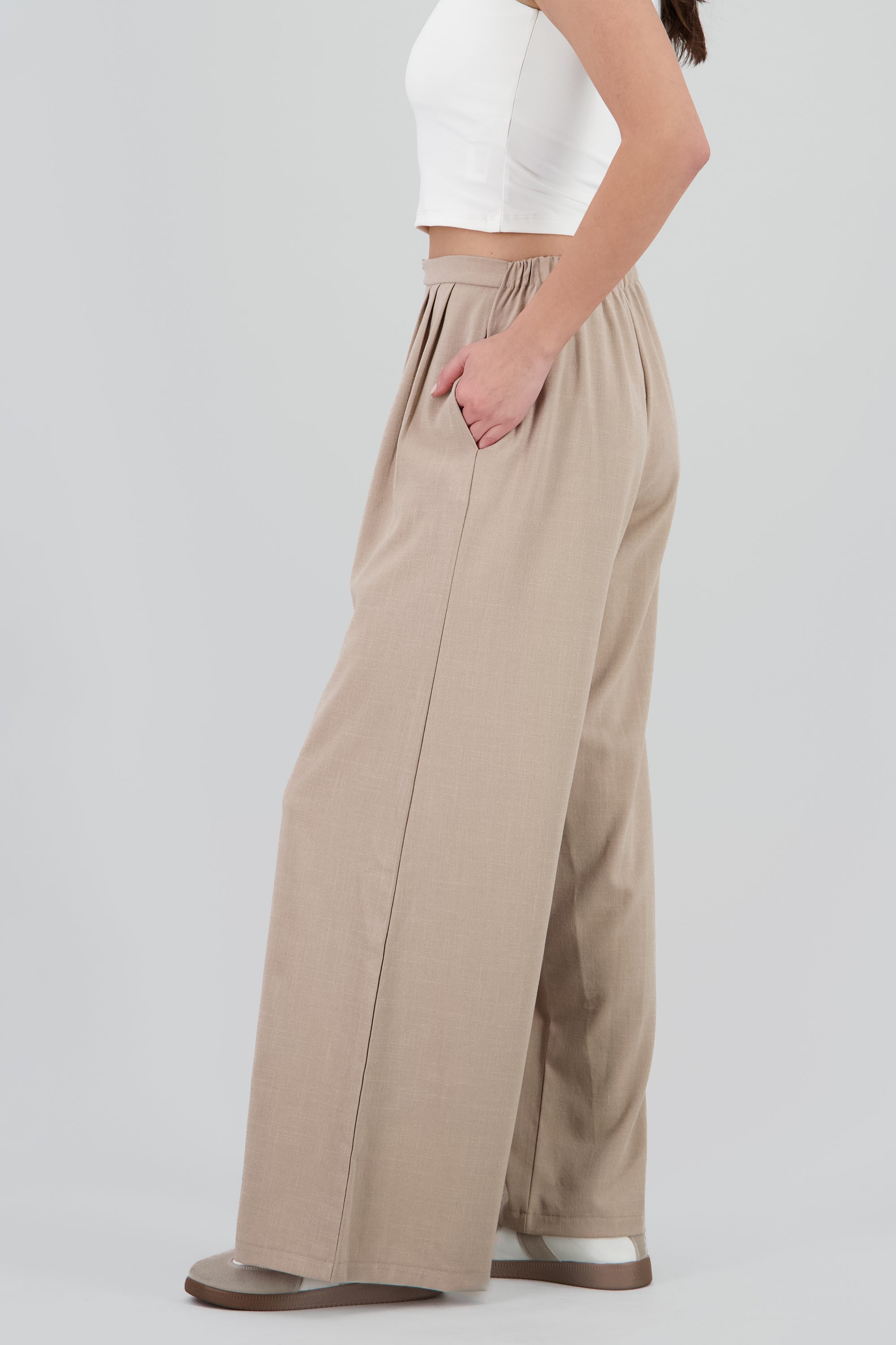 Pantalon vestir pinzas mini pretina KHAKI