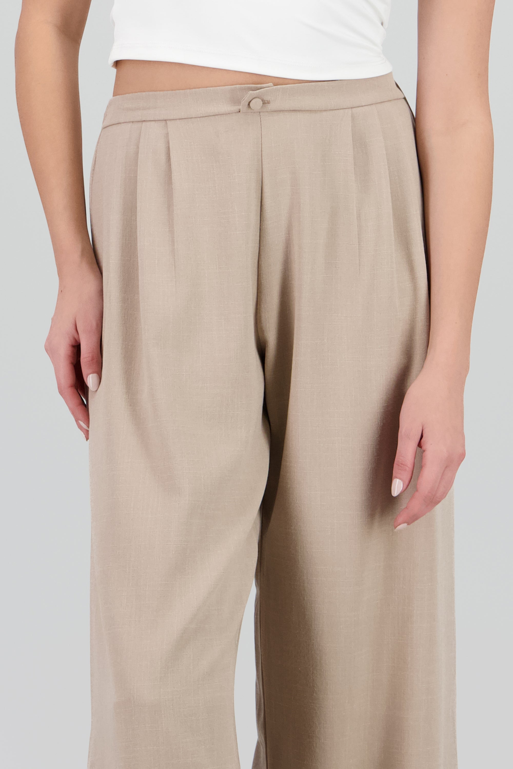 Pantalon vestir pinzas mini pretina KHAKI