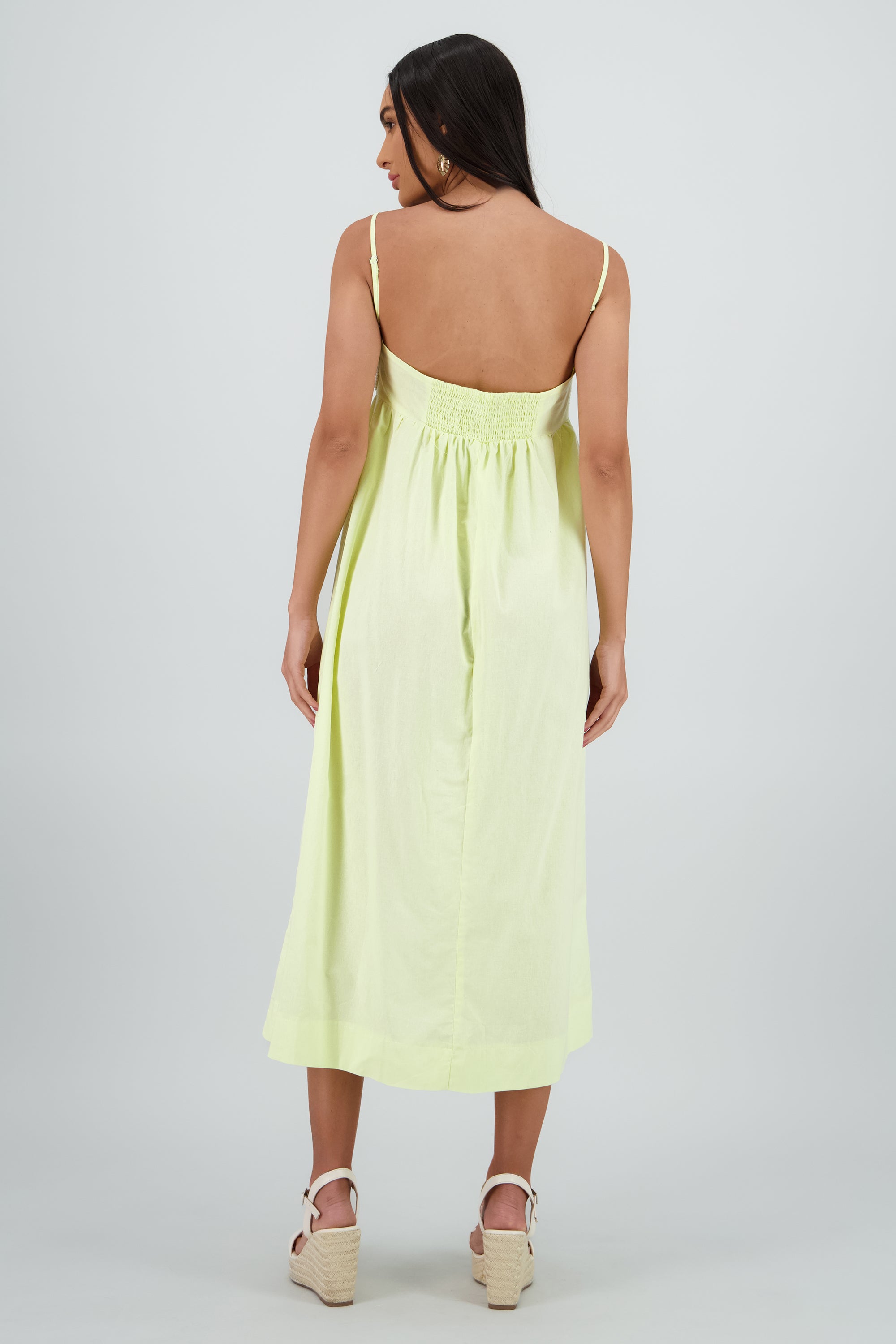 Maxi vestido piping AMARILLO