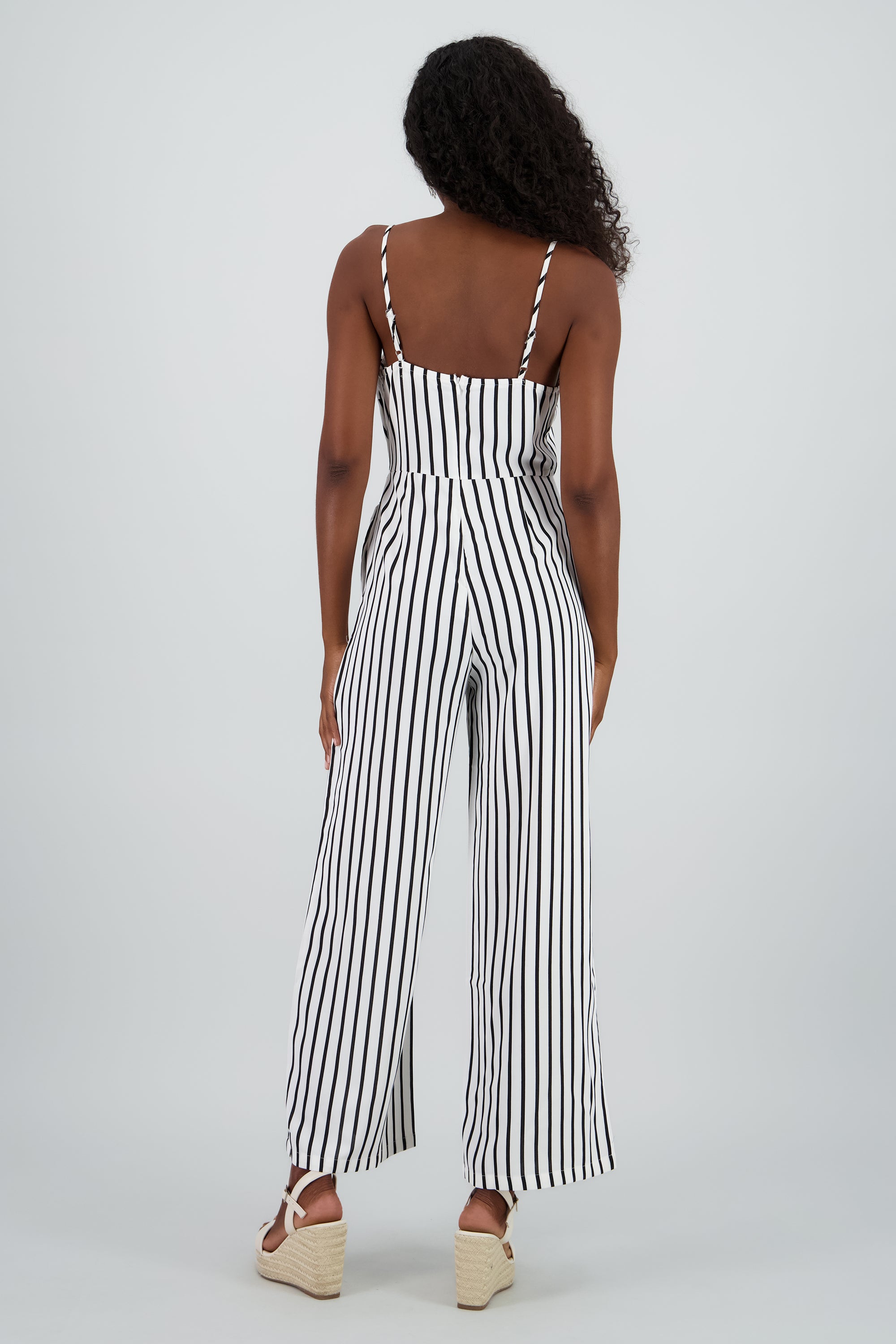 Jumpsuit rayas pierna amplia BLANCO COMBO
