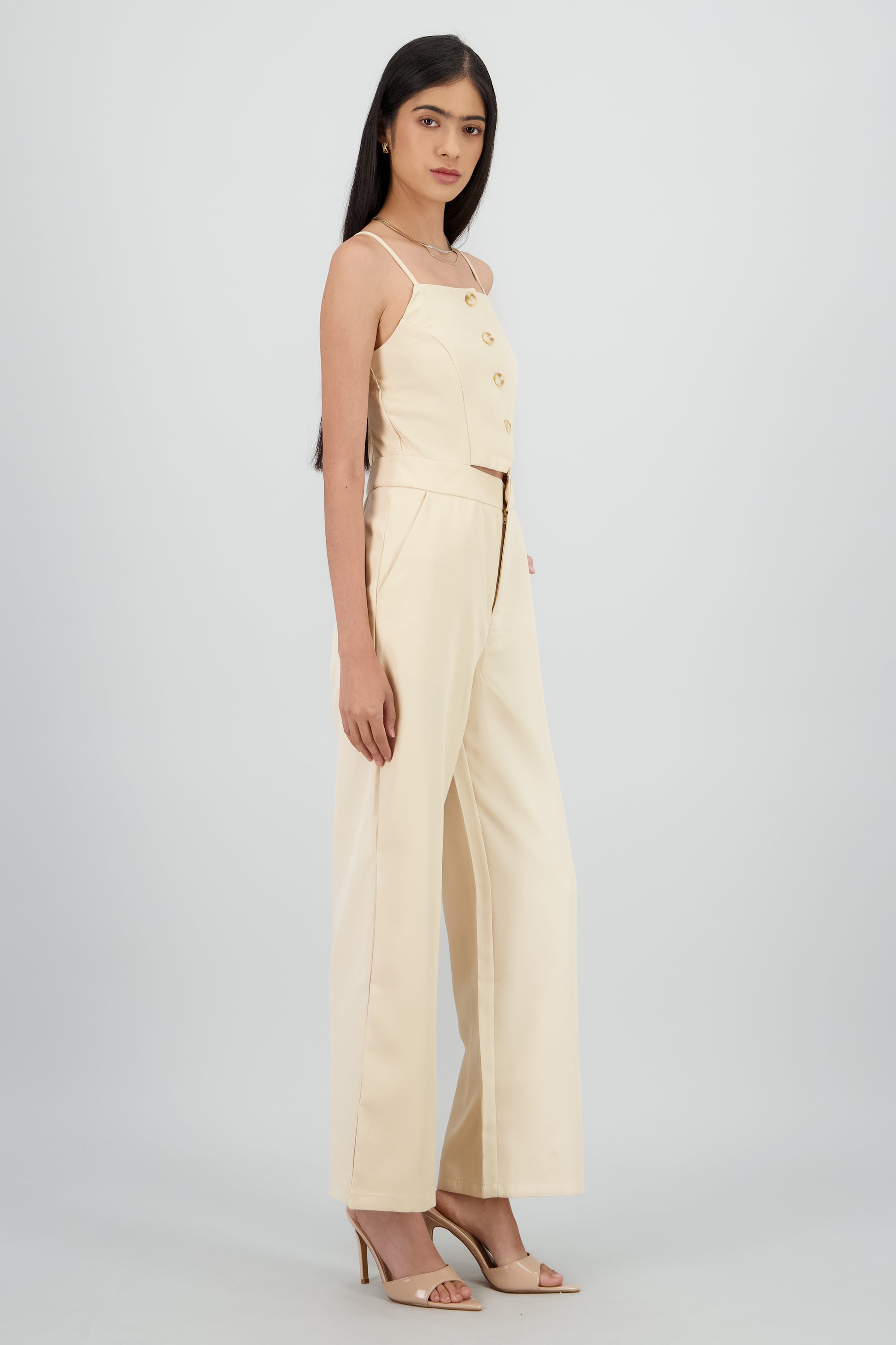 Jumpsuit con botones BEIGE