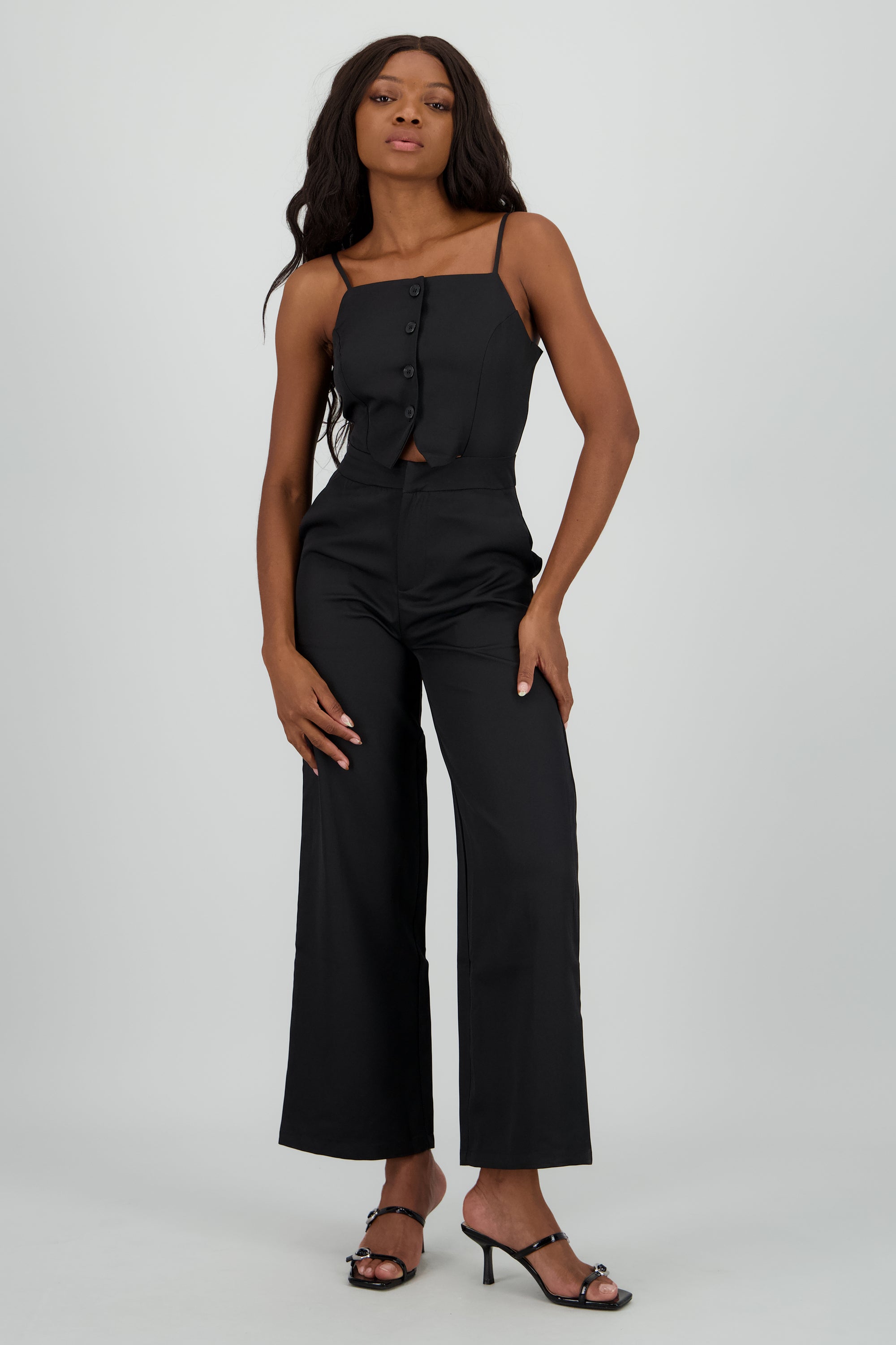 Jumpsuit con botones NEGRO
