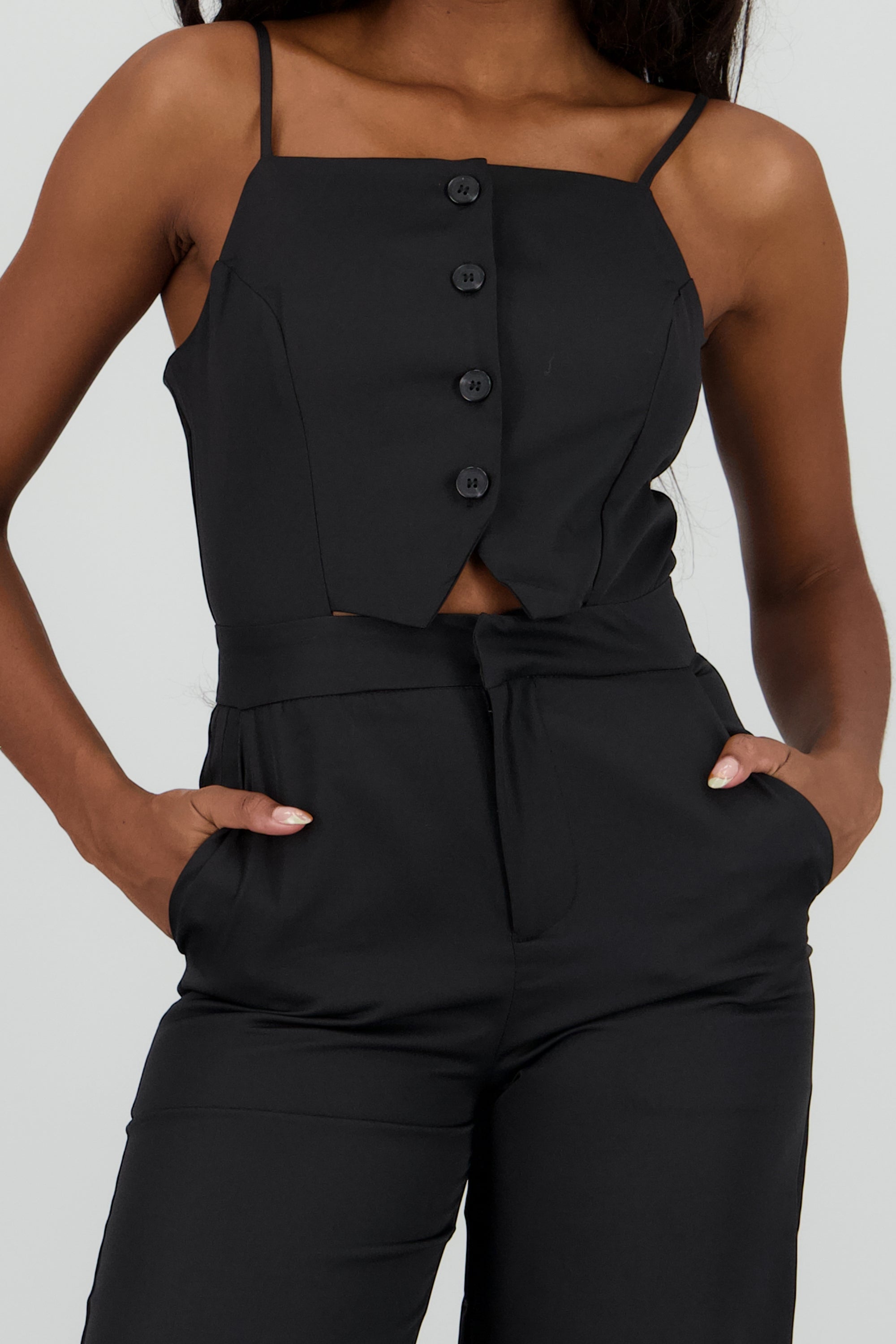 Jumpsuit con botones NEGRO