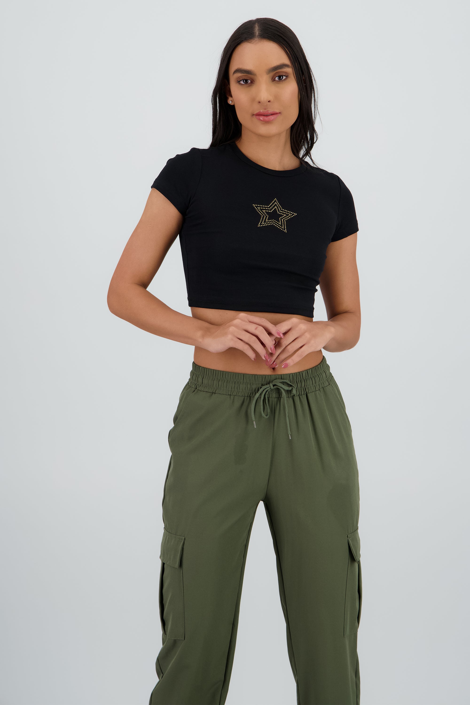 T-shirt de estrella con brillos NEGRO