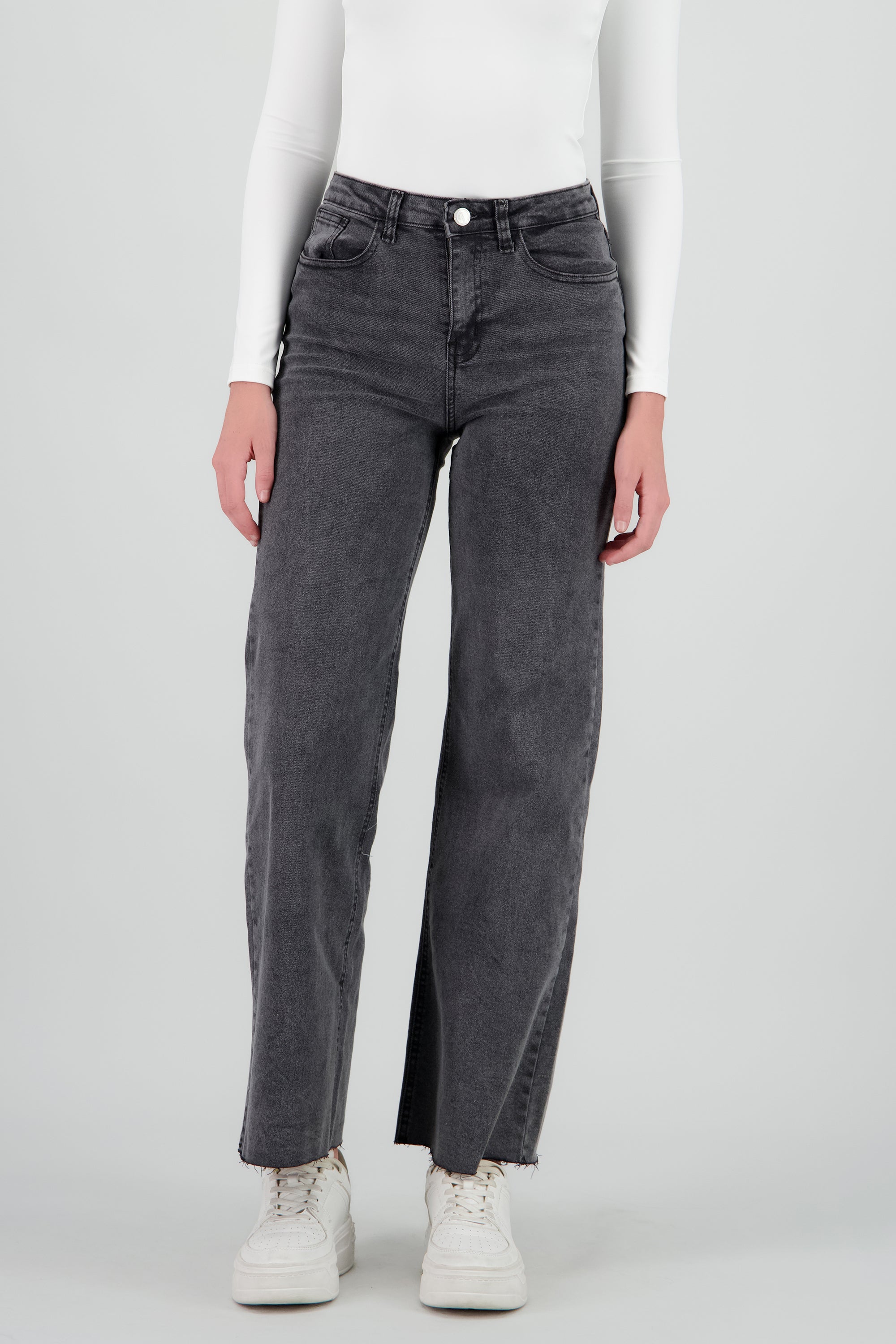 Jeans wide leg confort GRIS CLARO