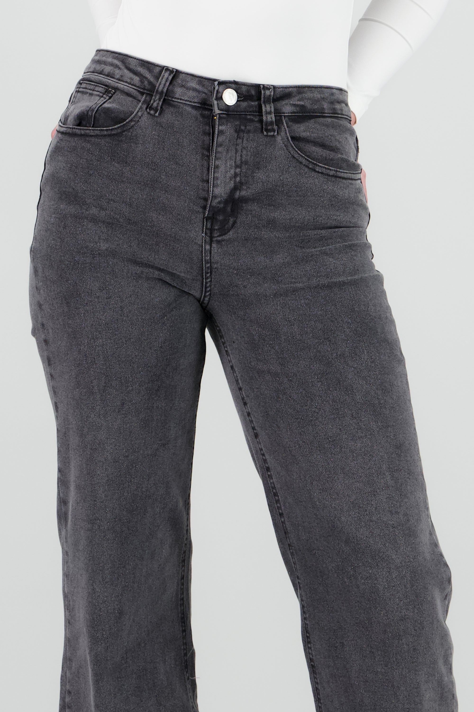 Jeans wide leg confort GRIS CLARO