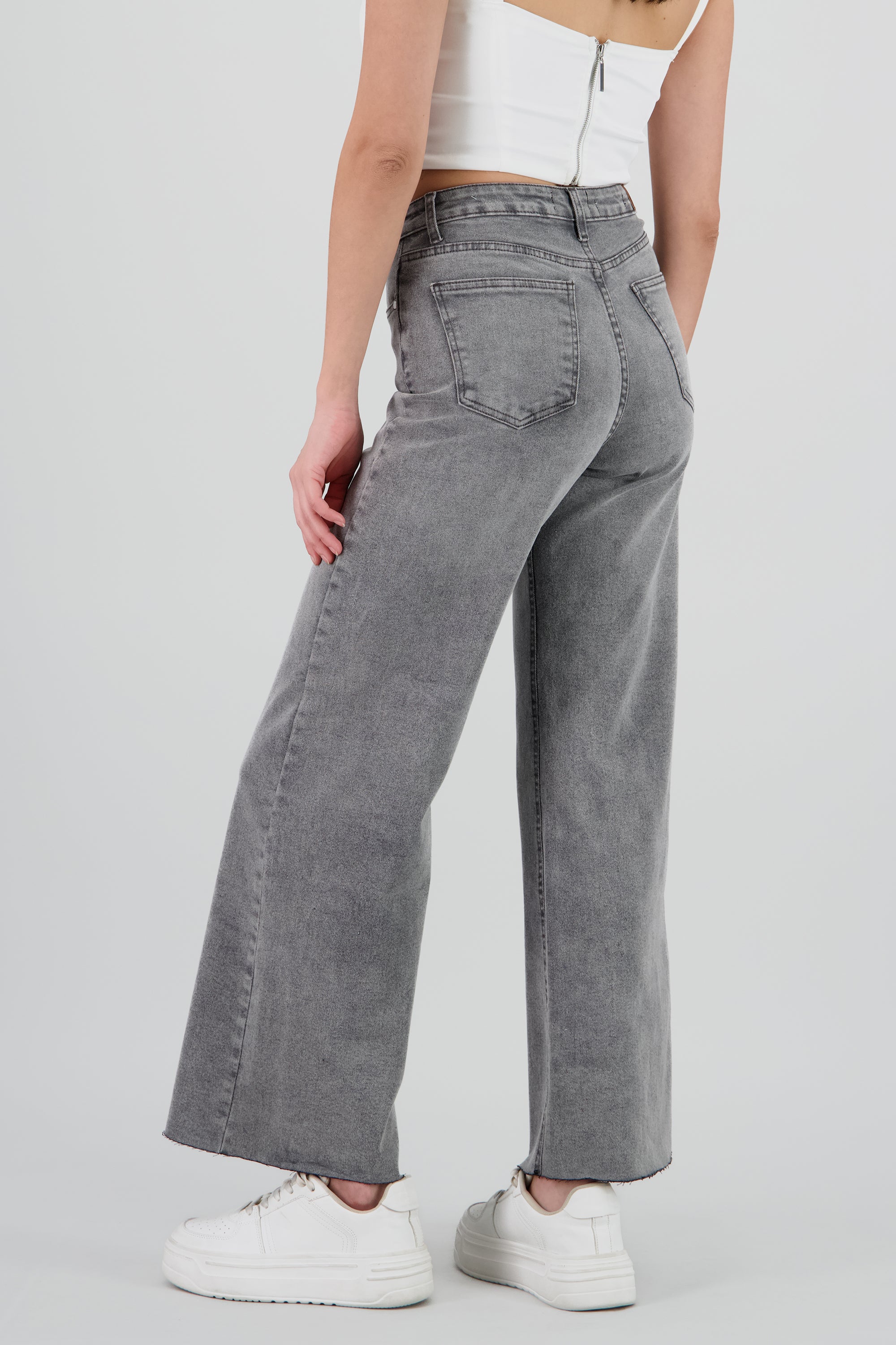 Jeans wide leg confort GRIS OBSCURO