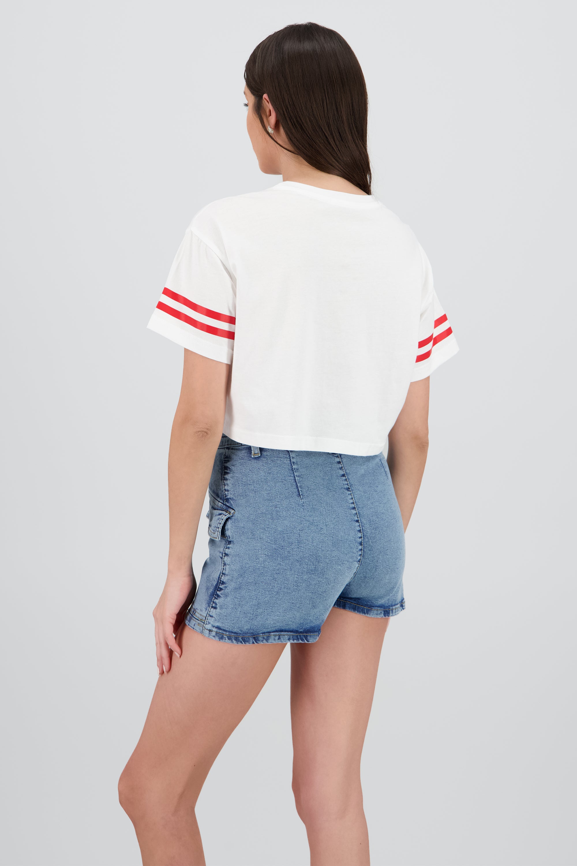 Playera crop new york BLANCO