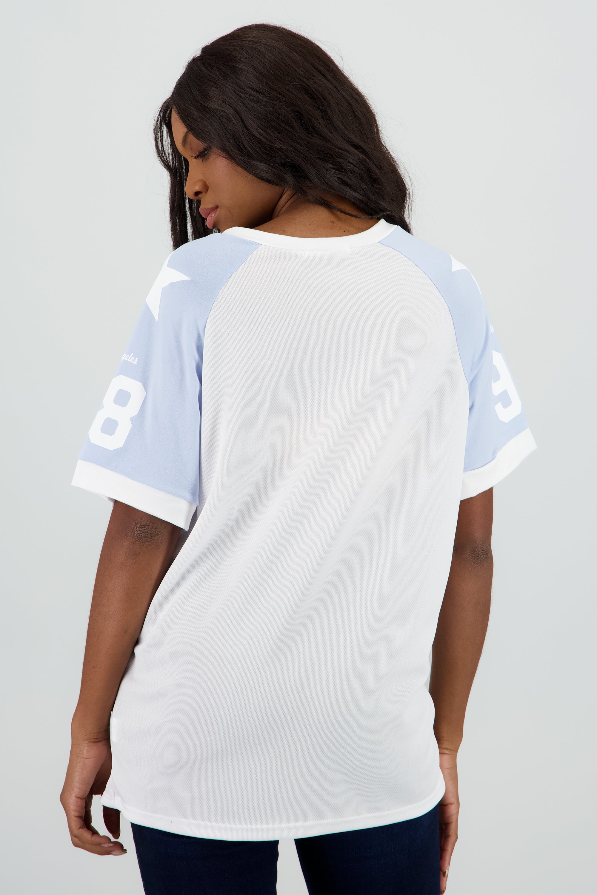 Playera oversized numero contraste AZUL COMBO