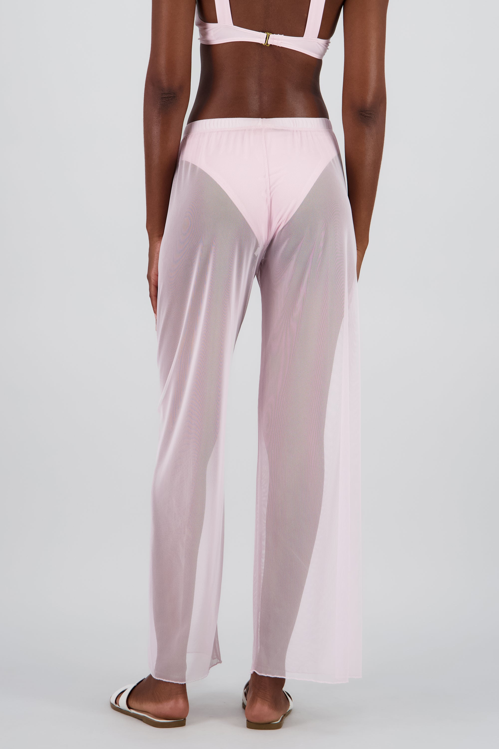 Pantalon fluido mesh ROSA PASTEL