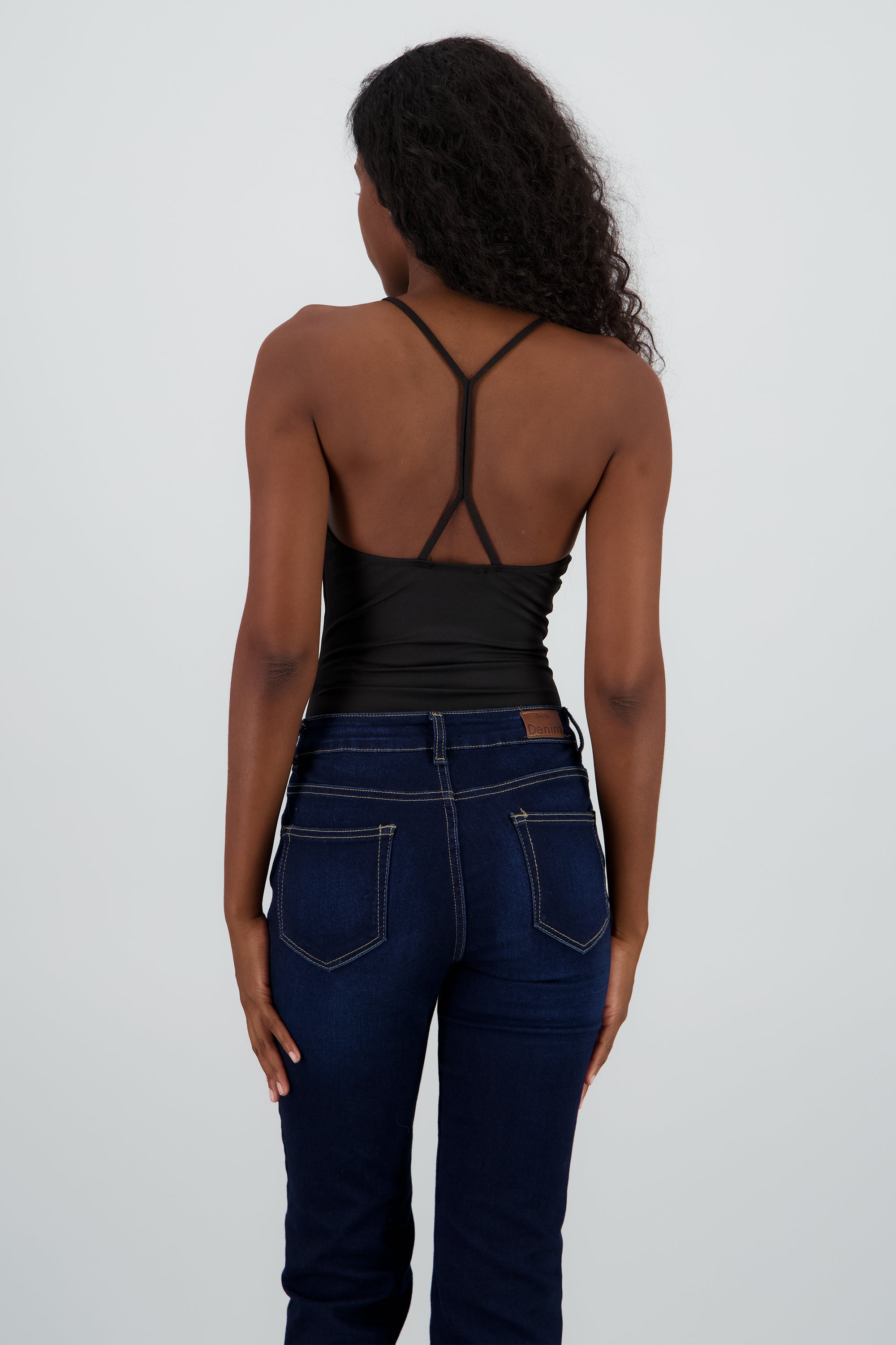 Bodysuit con detalle de espalda liso NEGRO
