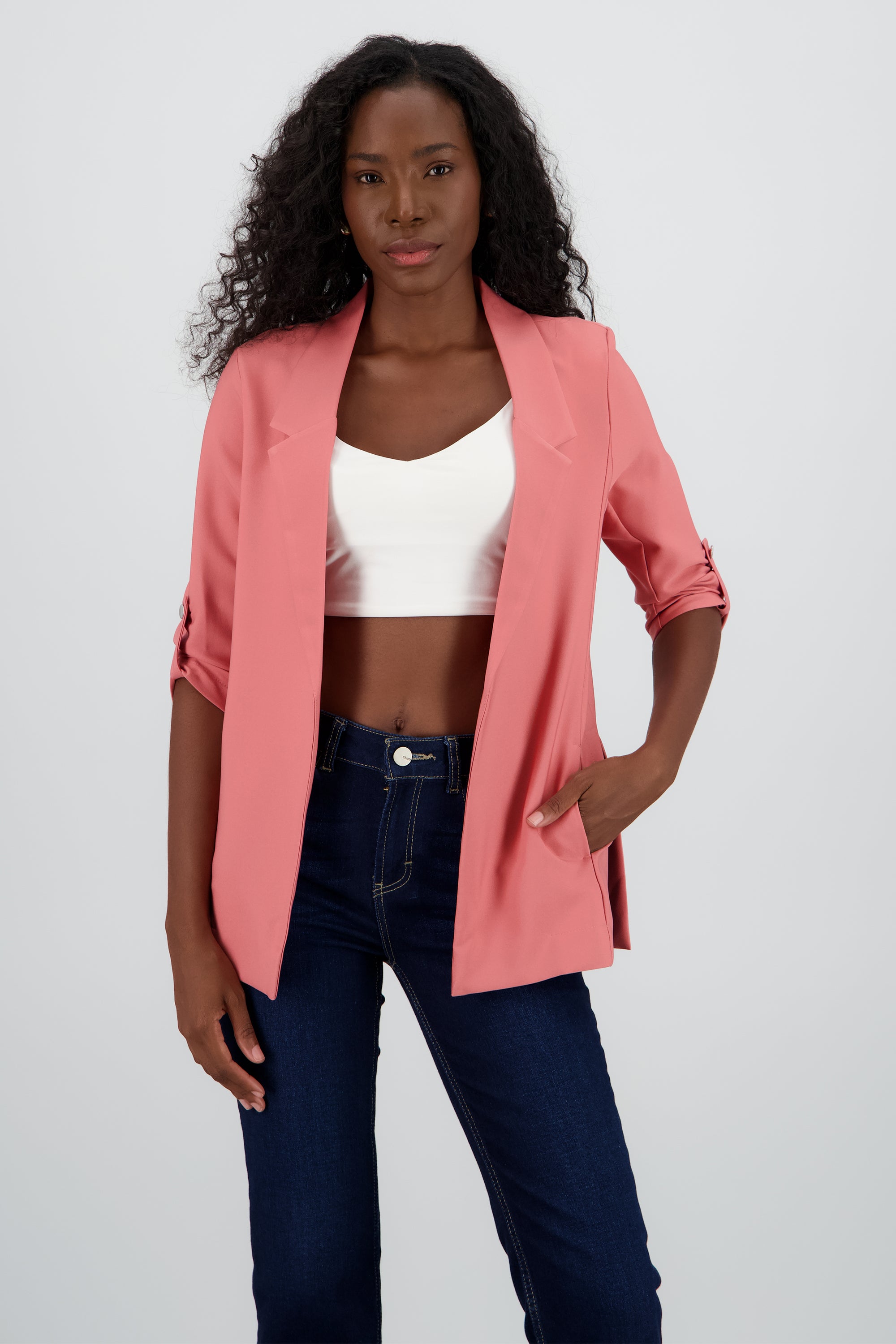 Saco Liso Manga Elevadores ROSA