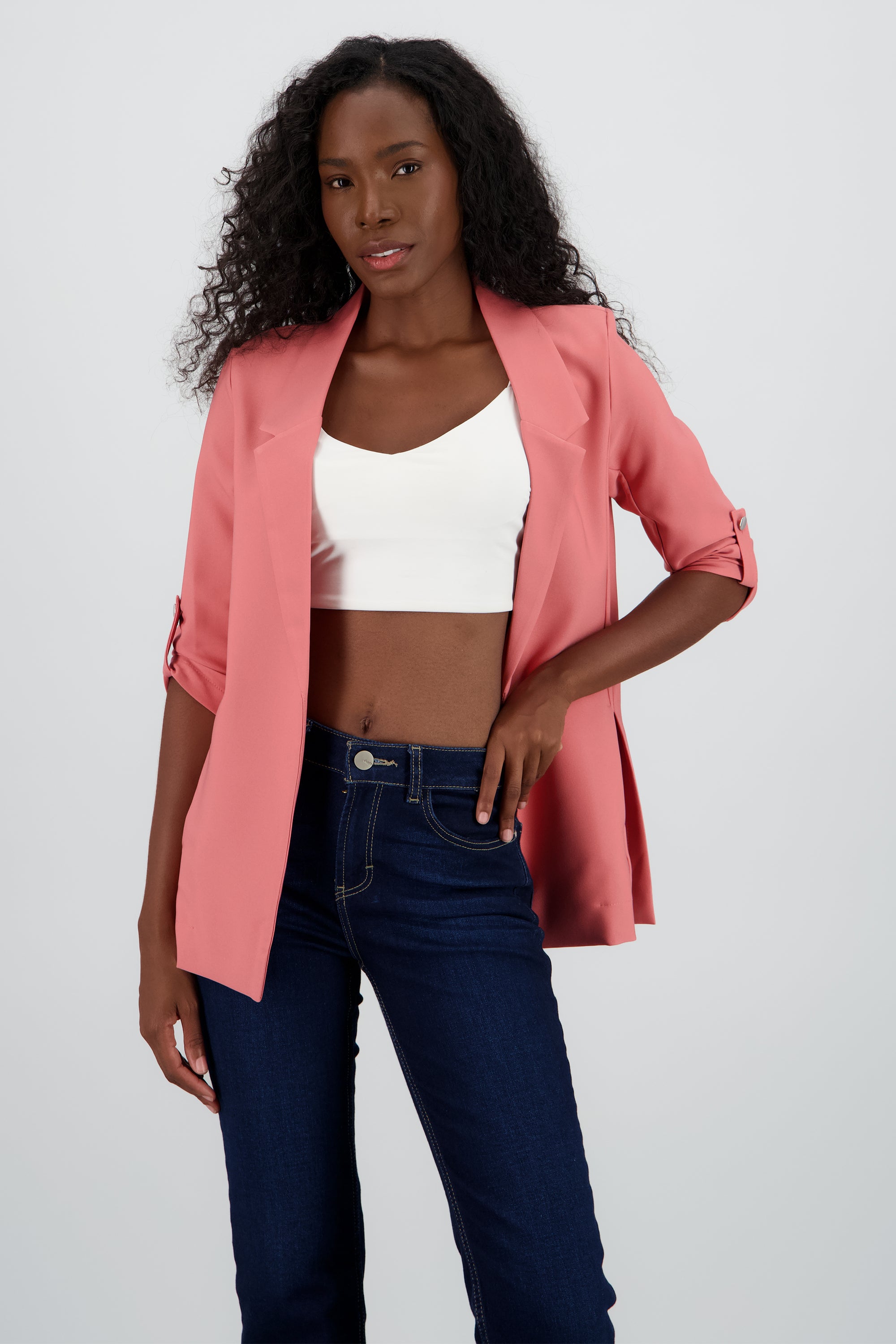 Saco Liso Manga Elevadores ROSA