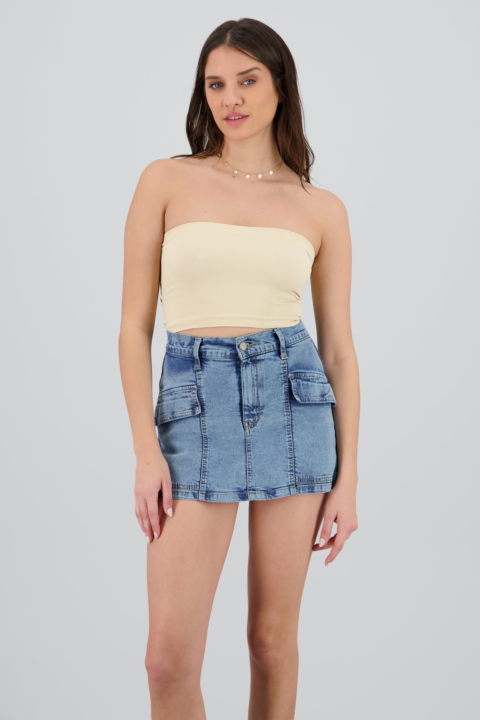 Top Tubo Strapless Rib NUDE