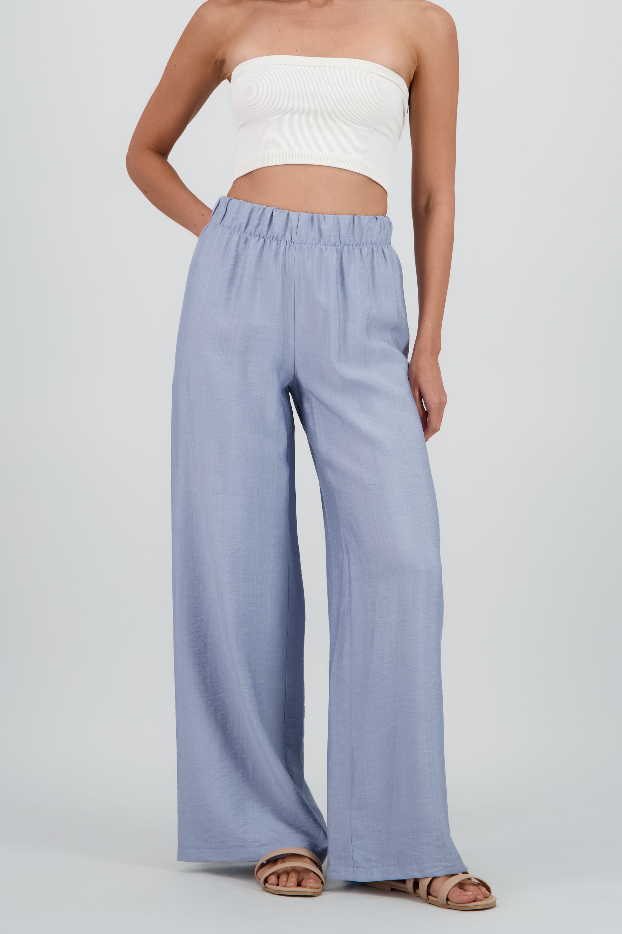 Pantalon wide leg ligero AZUL CIELO