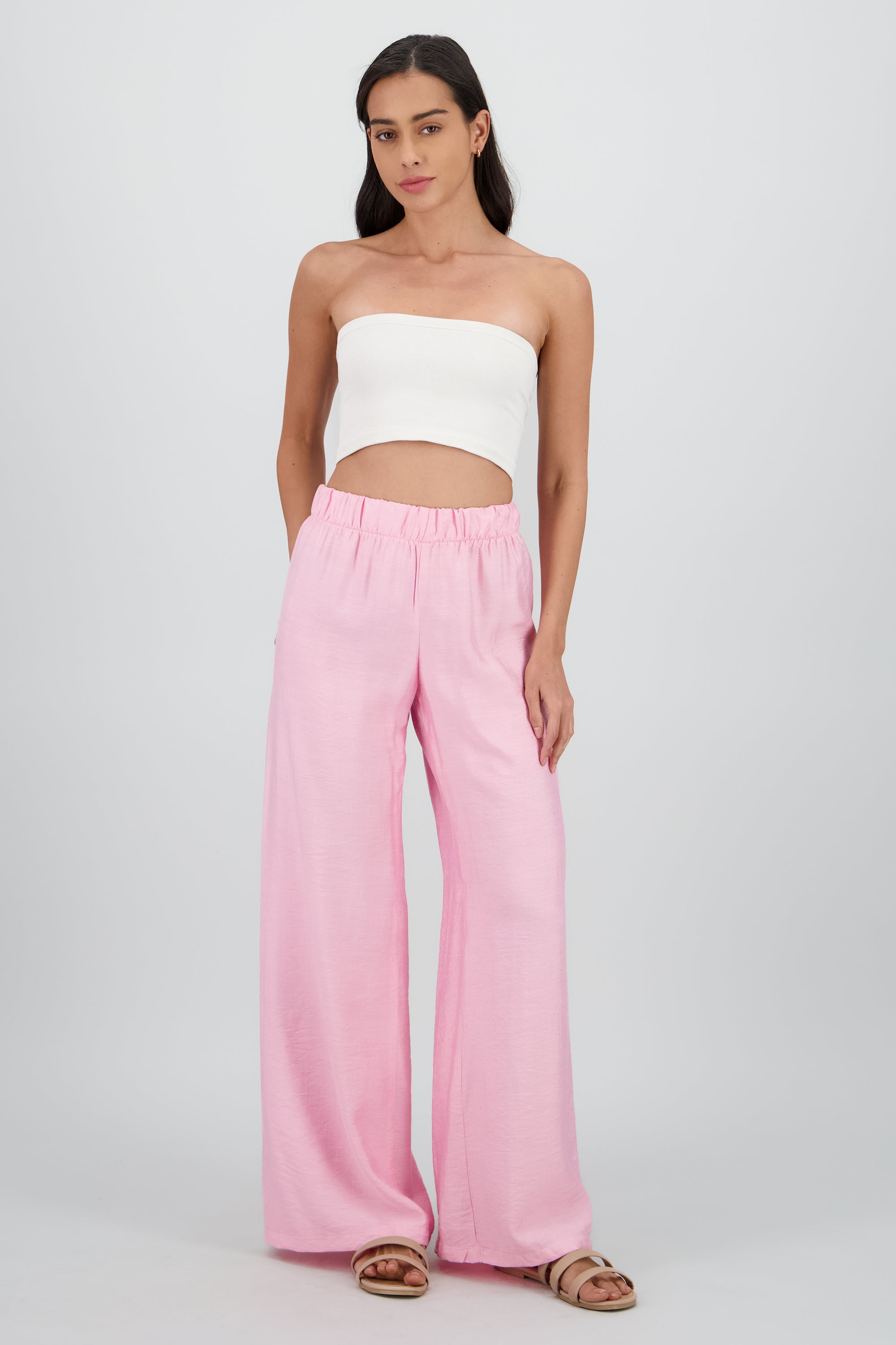 Pantalon wide leg ligero ROSA PASTEL