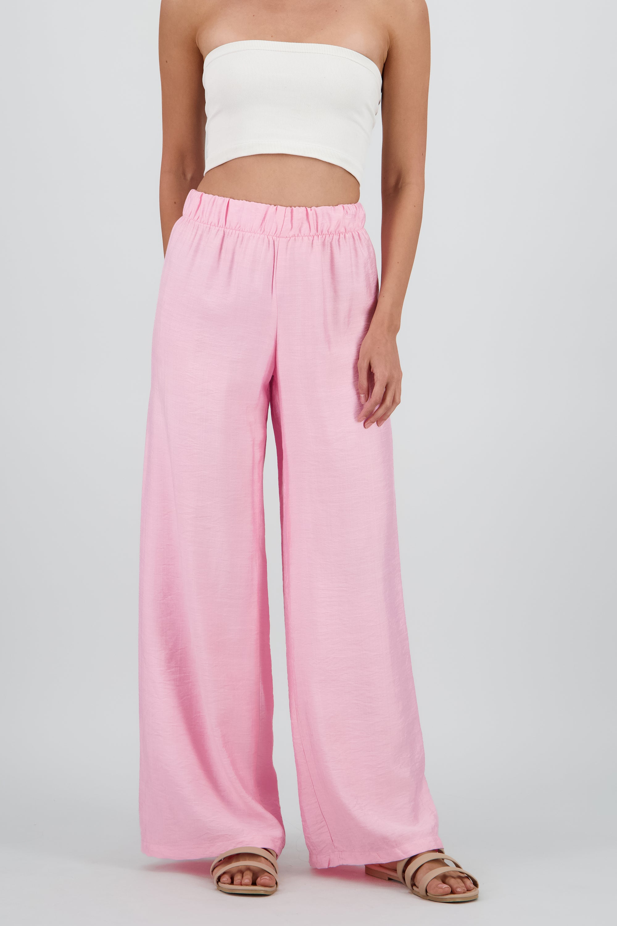 Pantalon wide leg ligero ROSA PASTEL