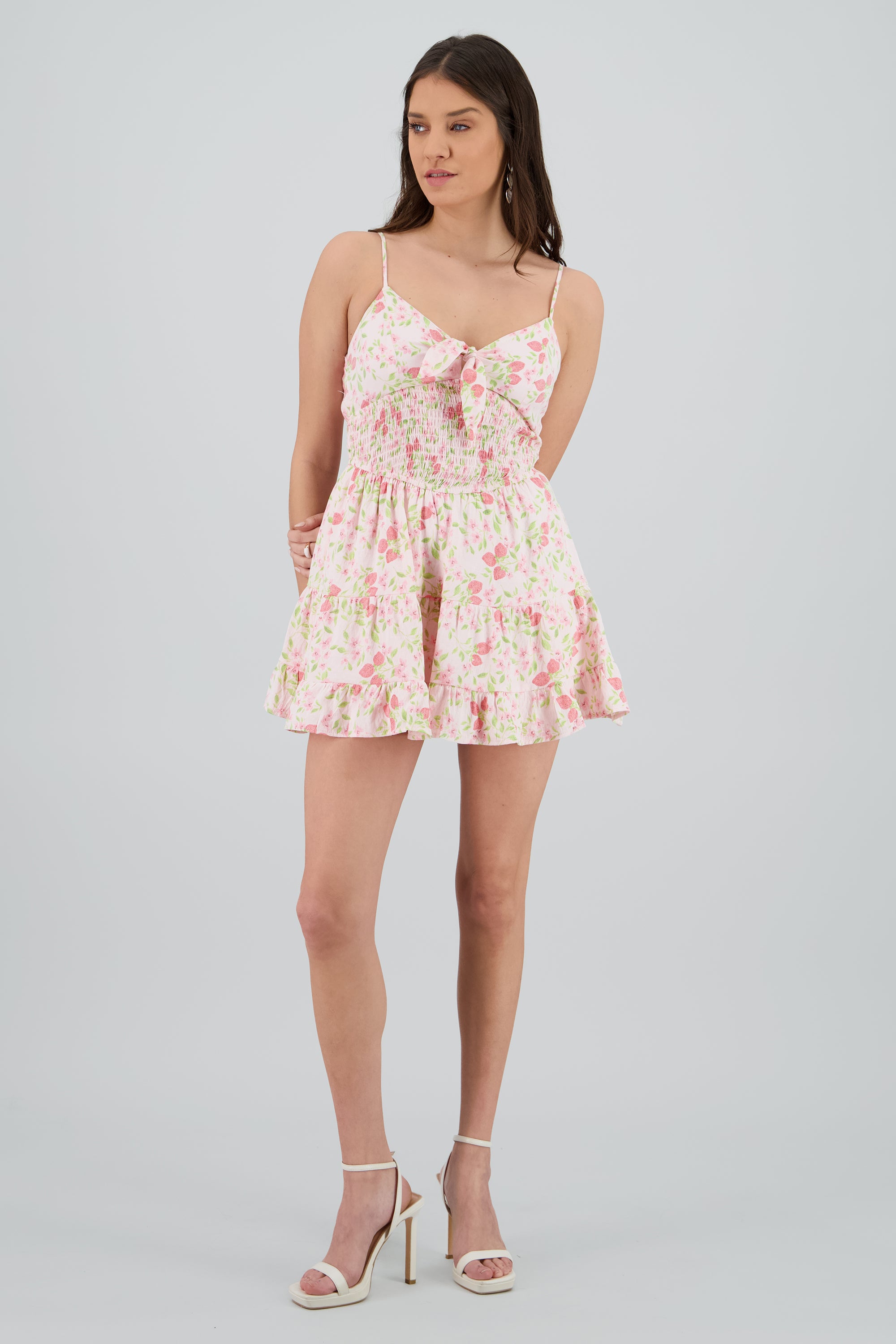 Vestido mini estampado fresas ROSA COMBO