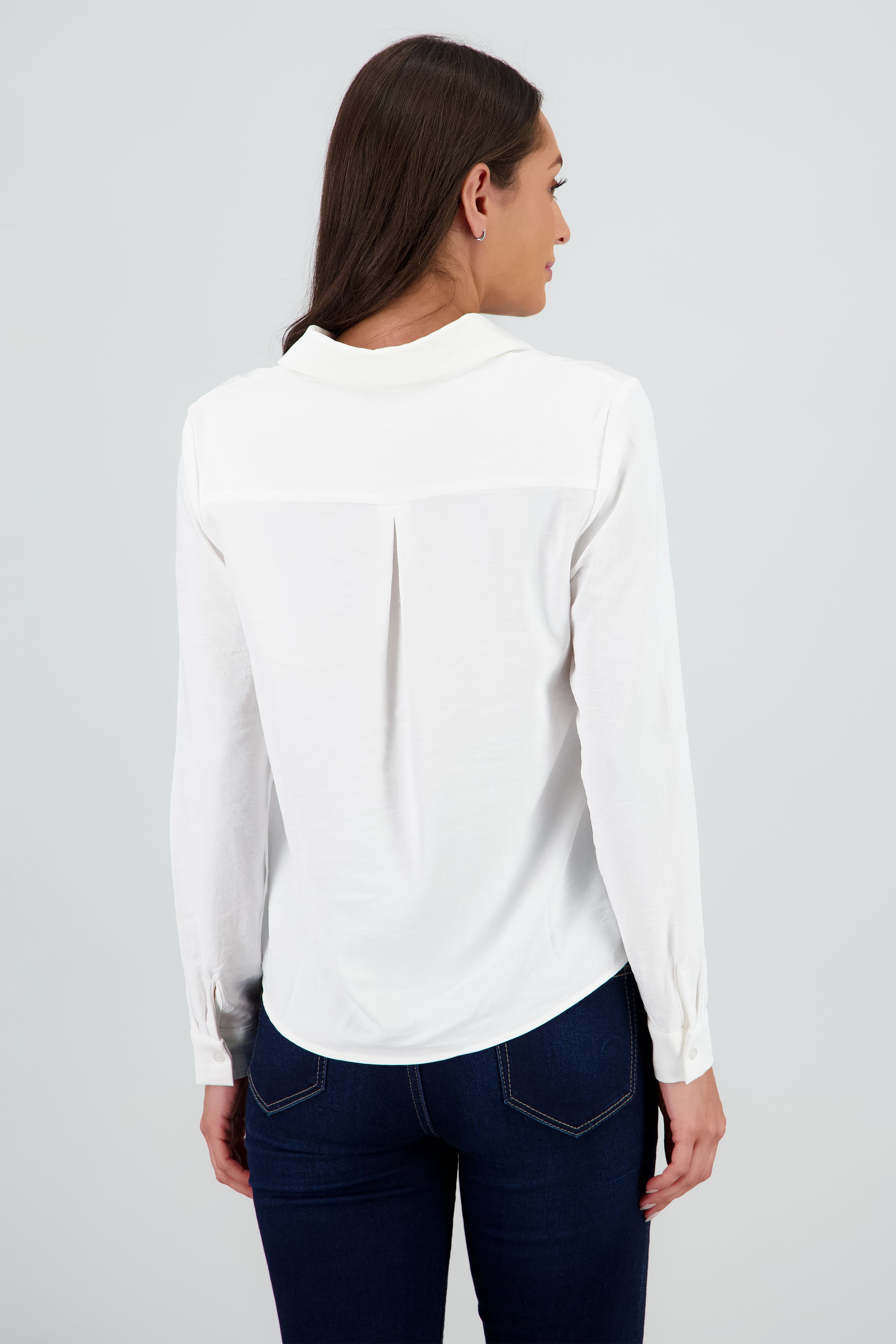 Camisa manga larga lisa BLANCO