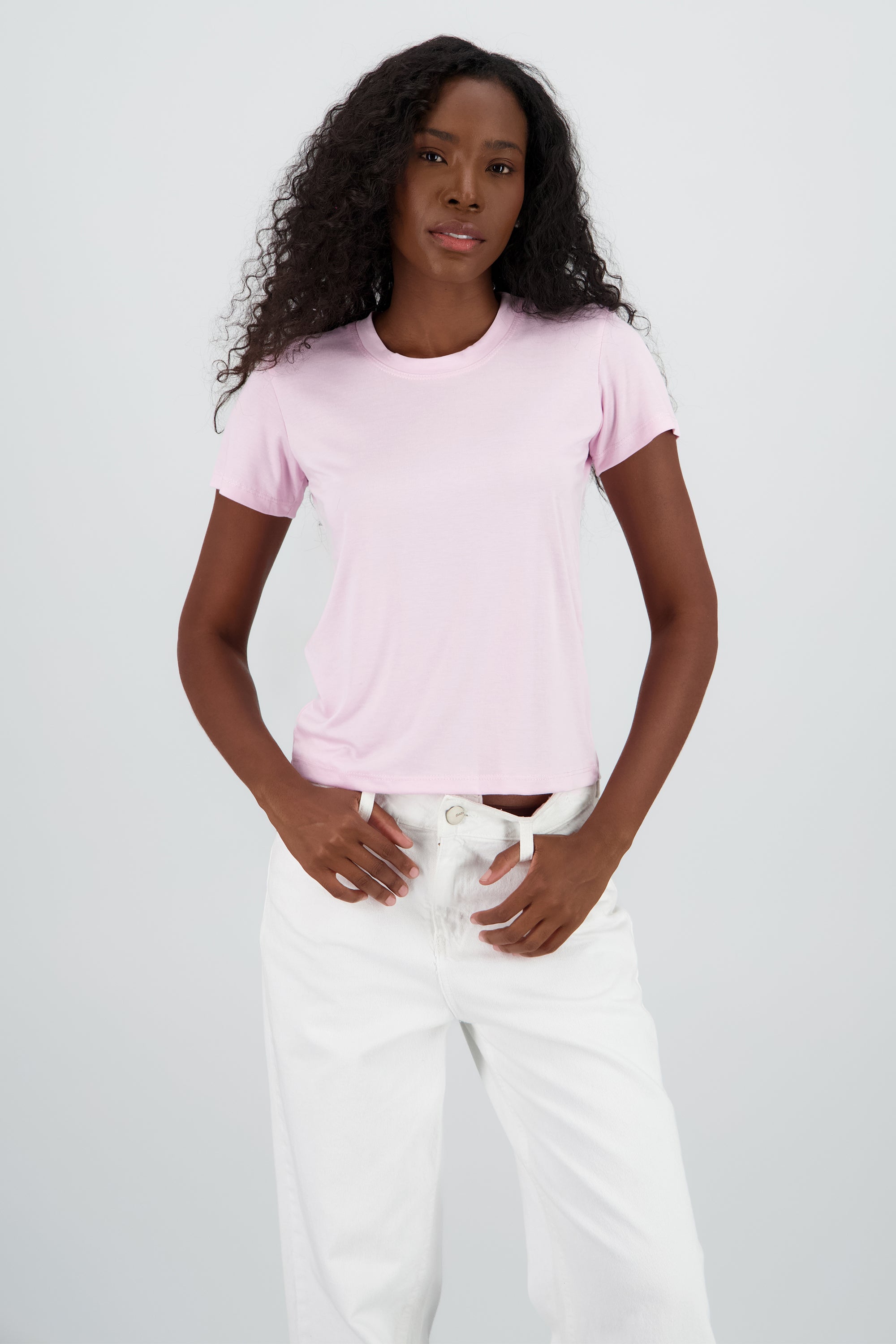 T-shirt manga corta cuello redondo ROSA PASTEL