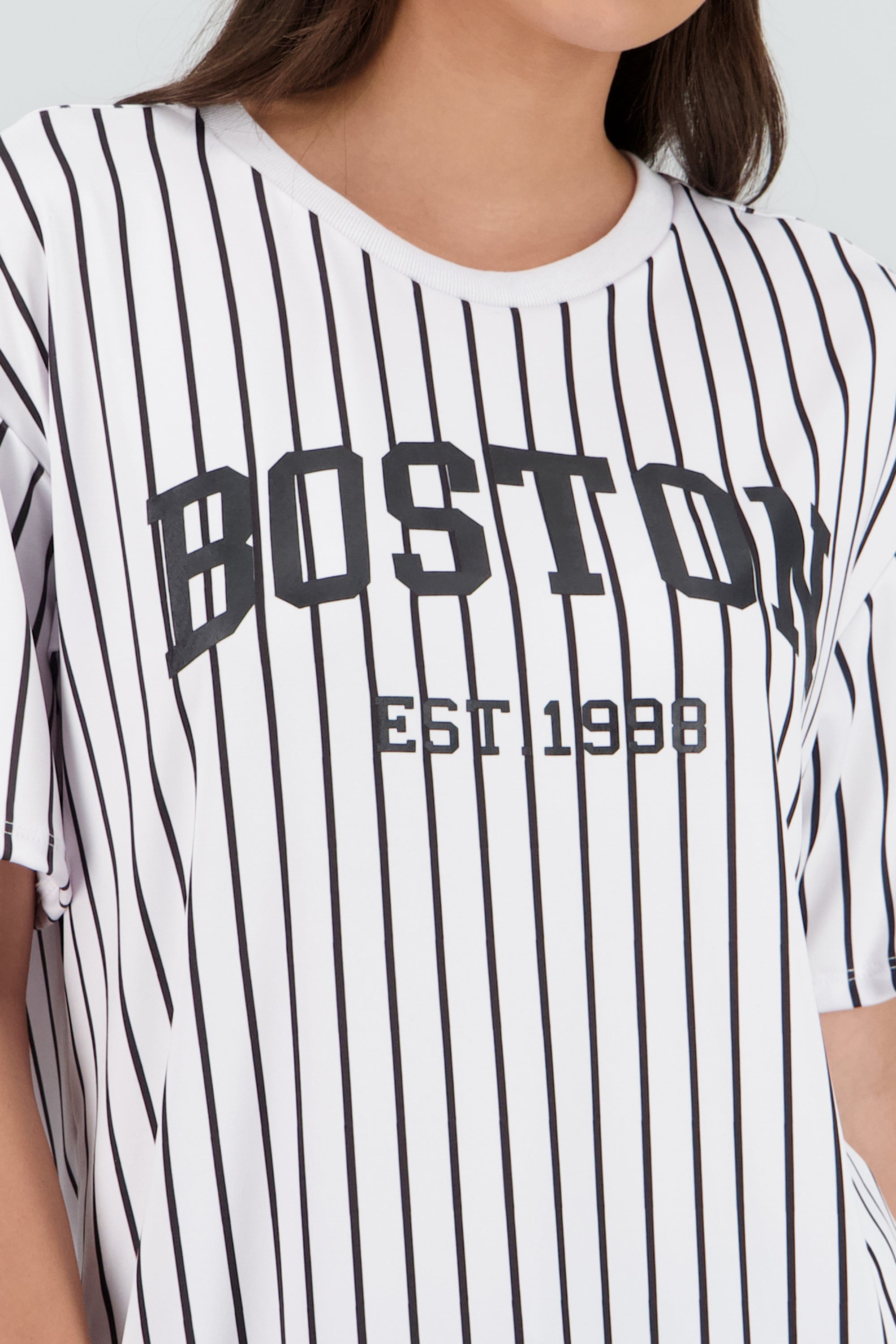 Playera beisbolera boston BLANCO COMBO