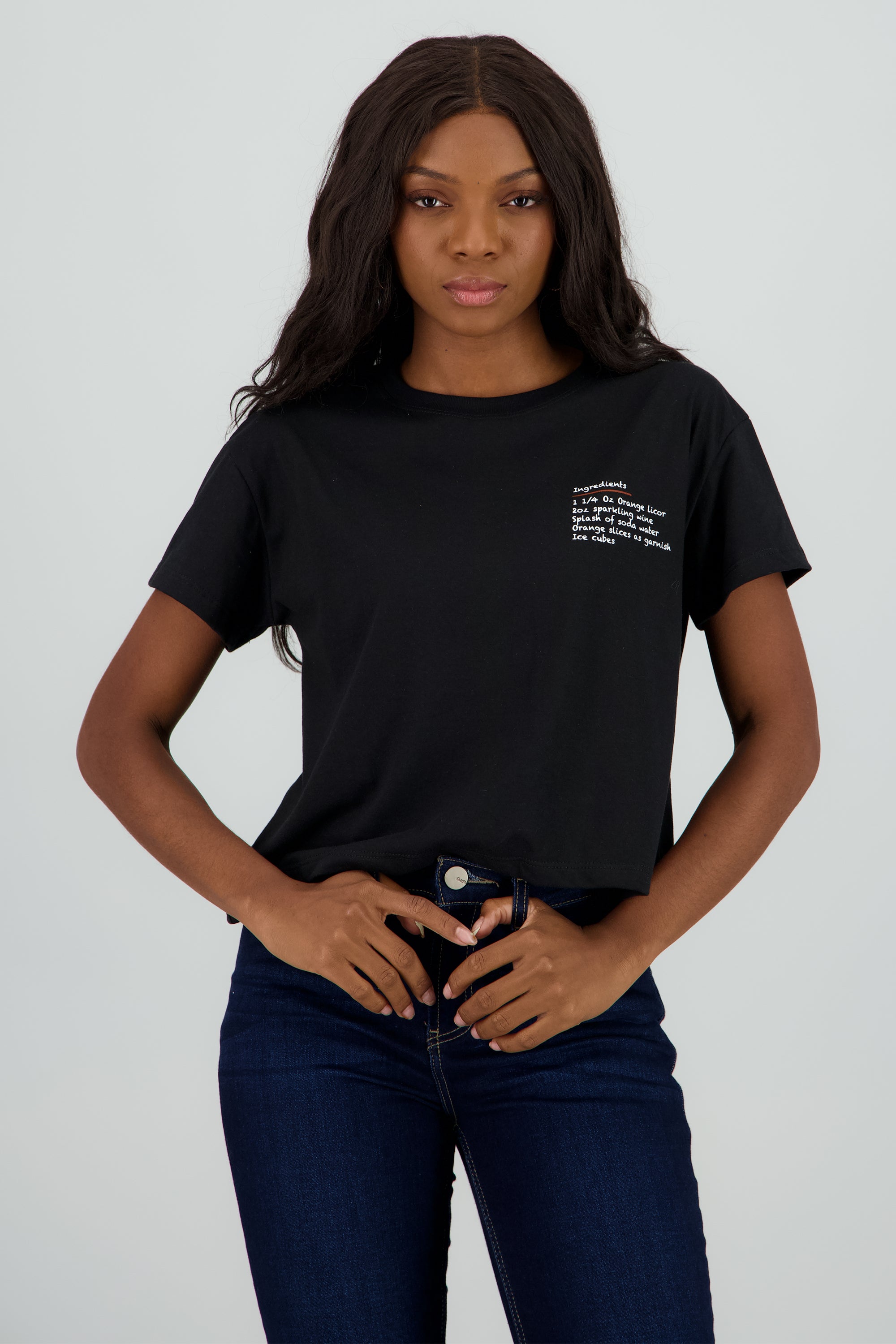 Playera boxy orange spritz NEGRO