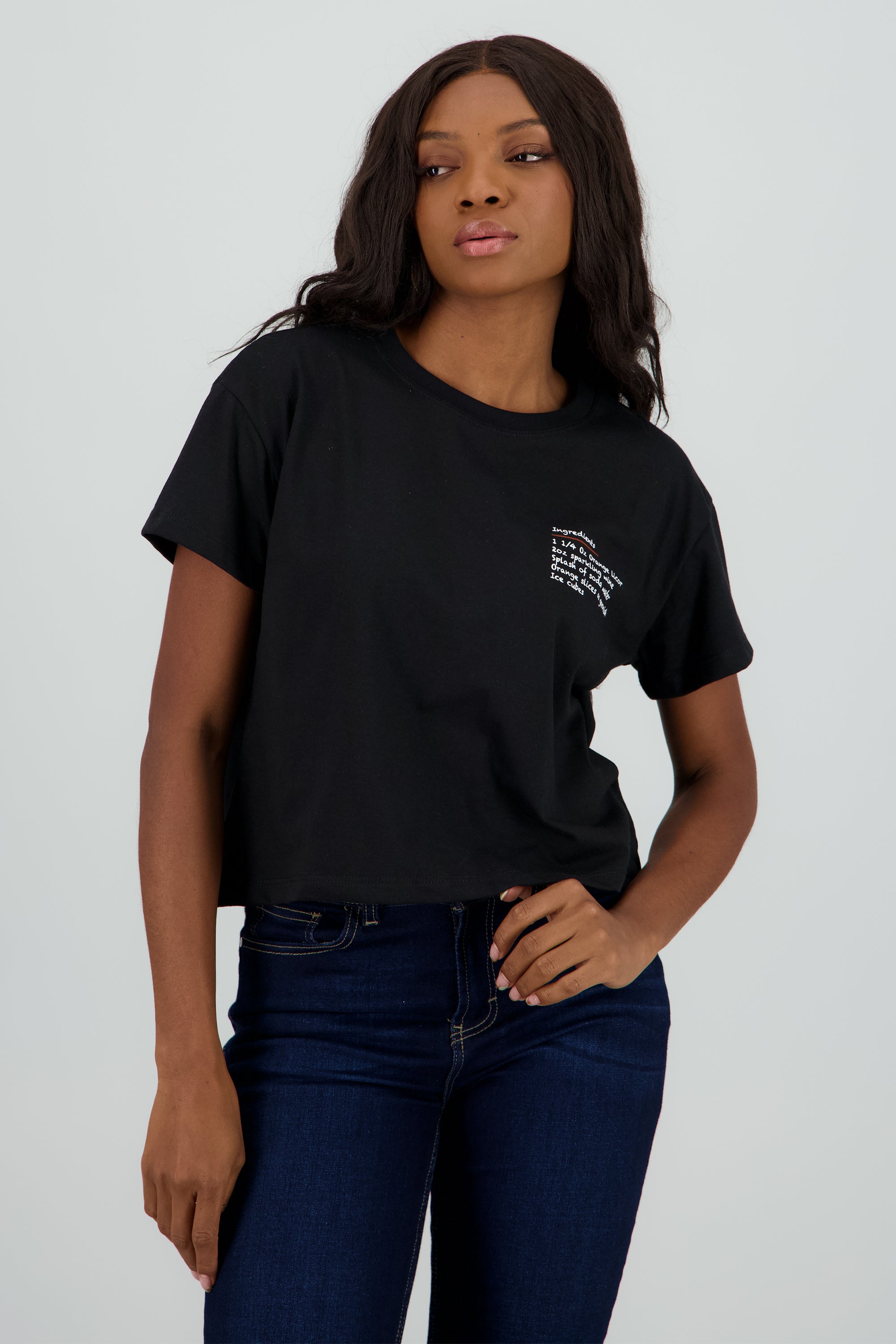Playera boxy orange spritz NEGRO