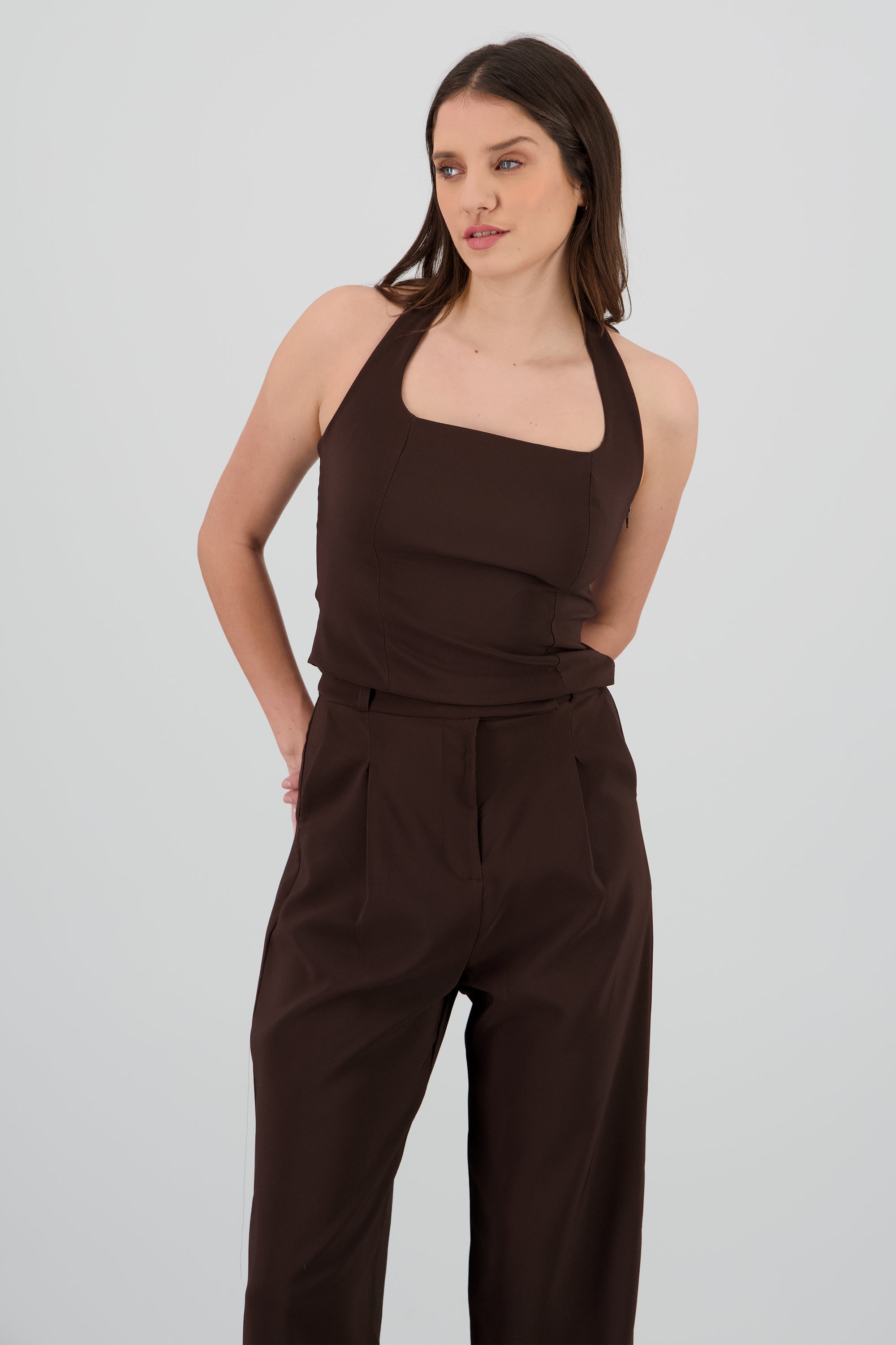 Top halter cortes CHOCOLATE