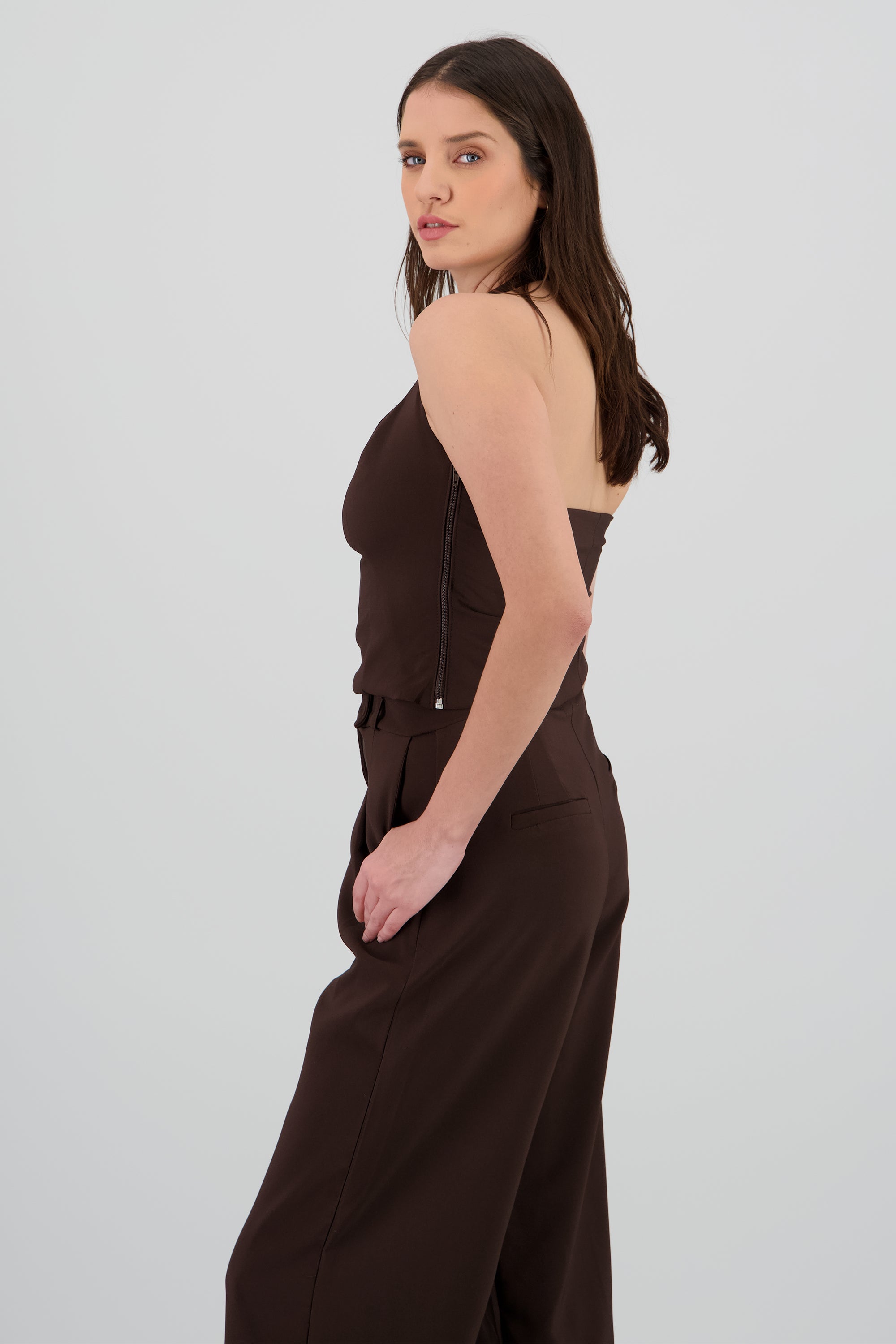 Top halter cortes CHOCOLATE