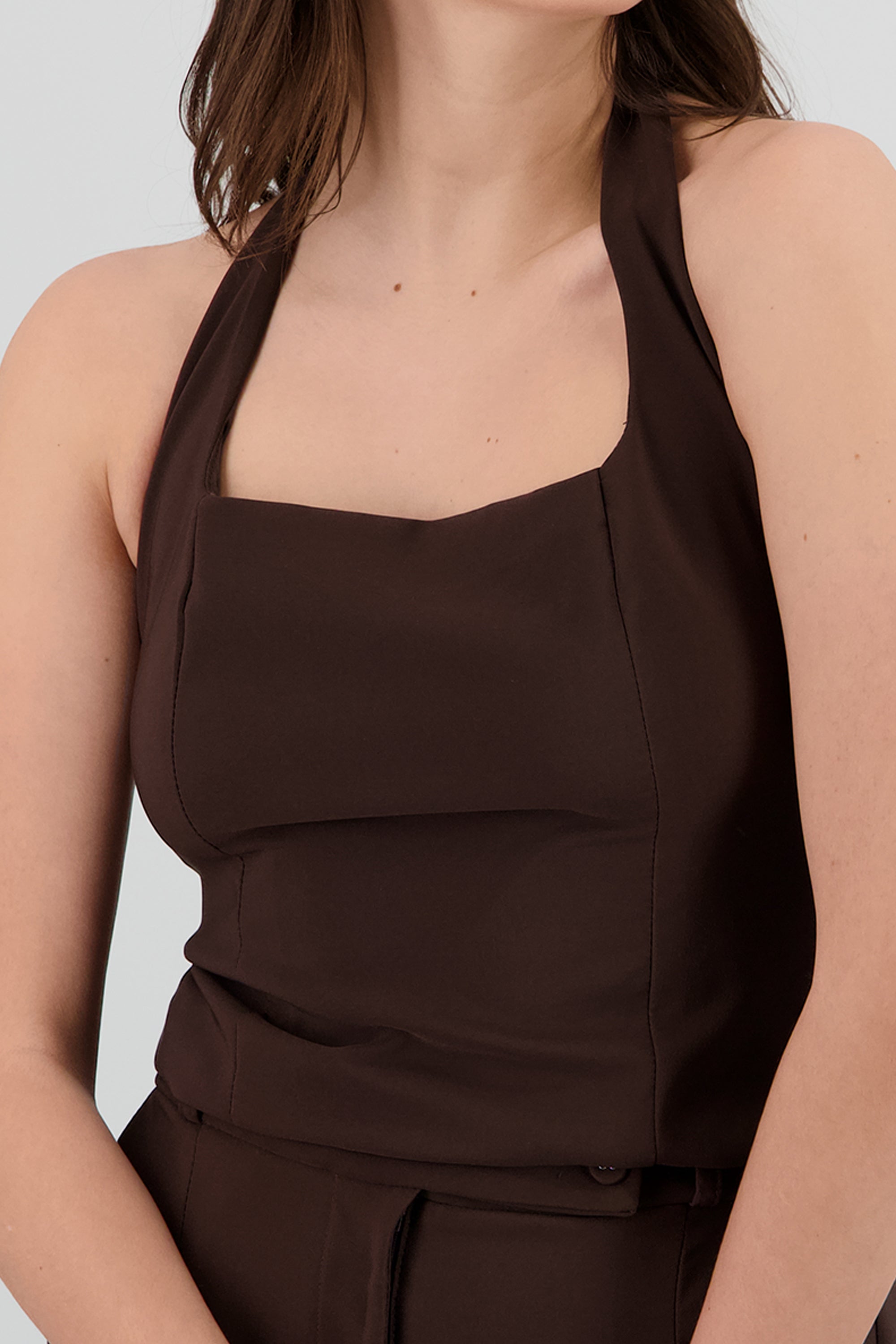Top halter cortes CHOCOLATE