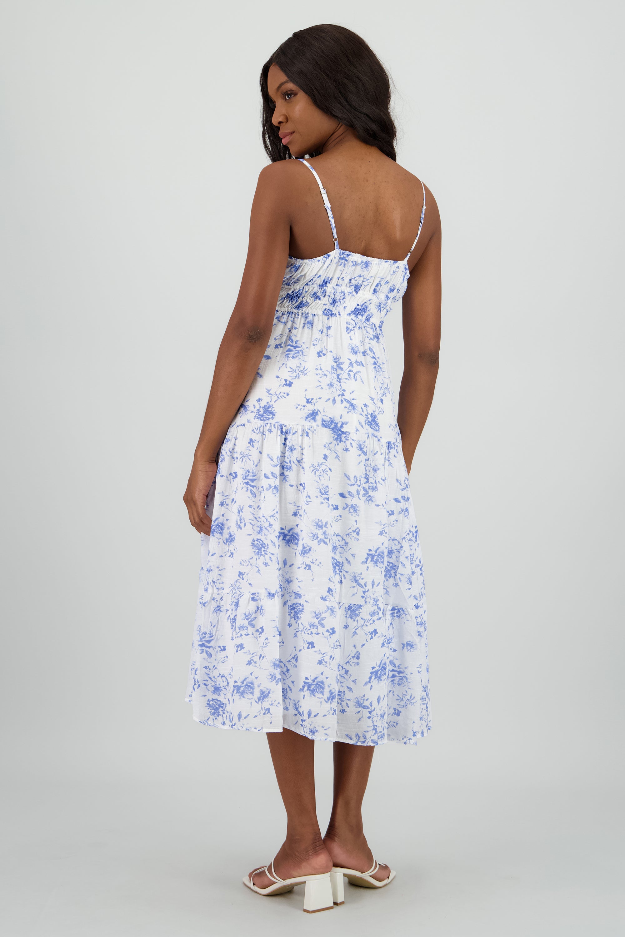 Vestido maxi deatlle floral AZUL