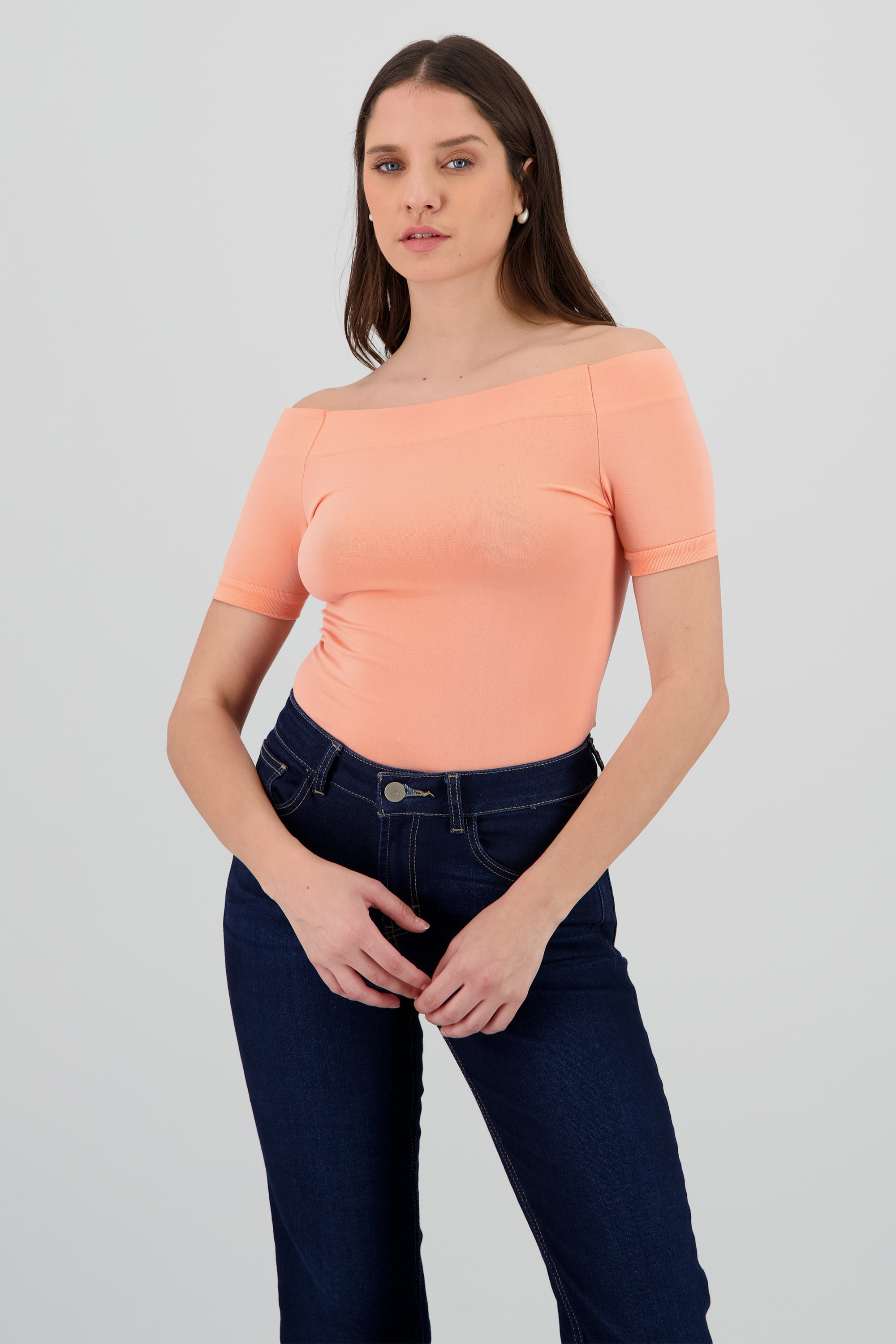 Bodysuit Liso Hombros Descubiertos DURAZNO