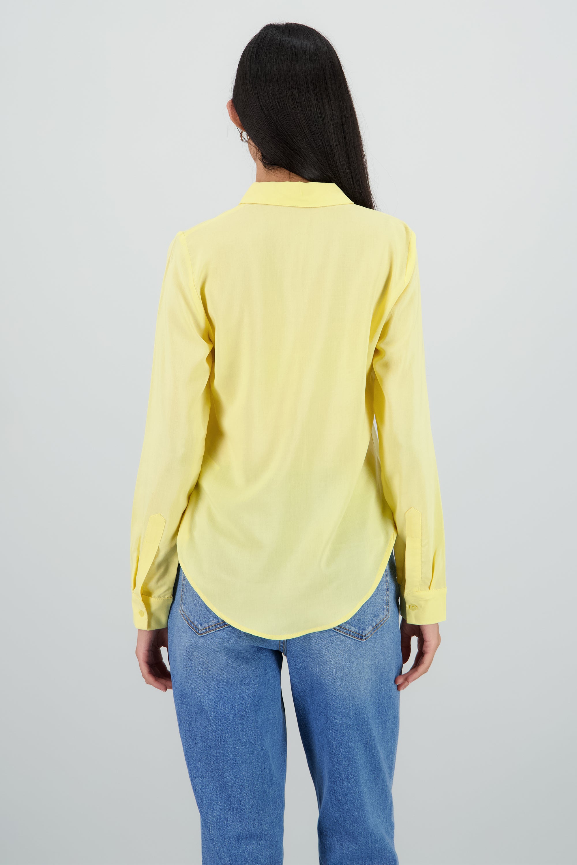 Camisa Manga Larga Lisa AMARILLO PASTEL