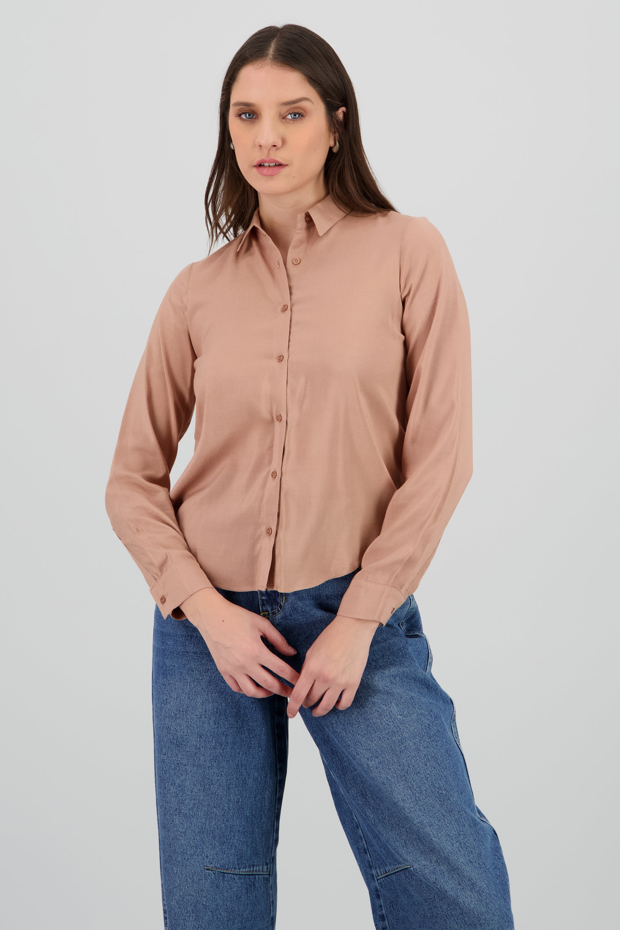 Camisa Manga Larga Lisa TAN