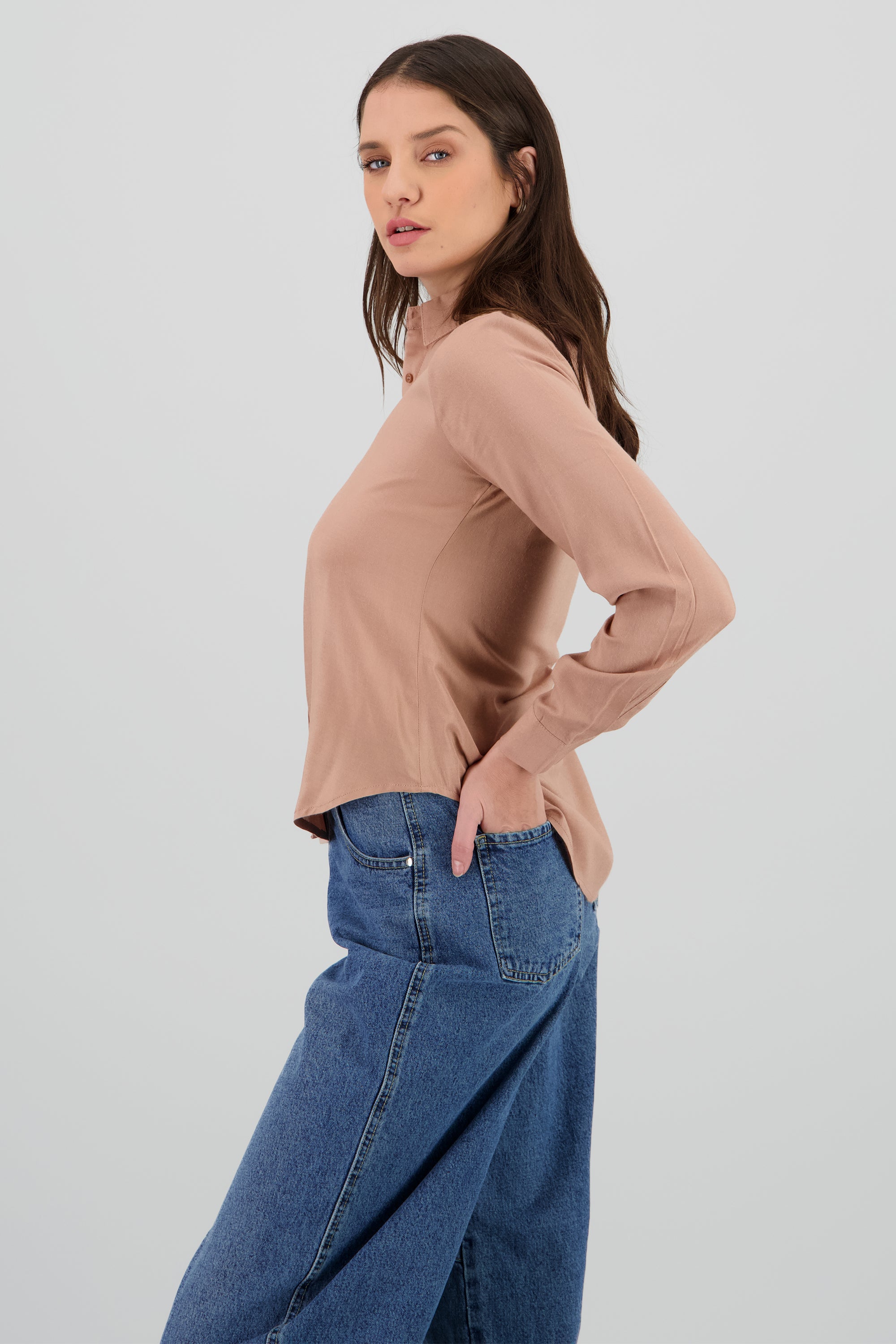 Camisa Manga Larga Lisa TAN
