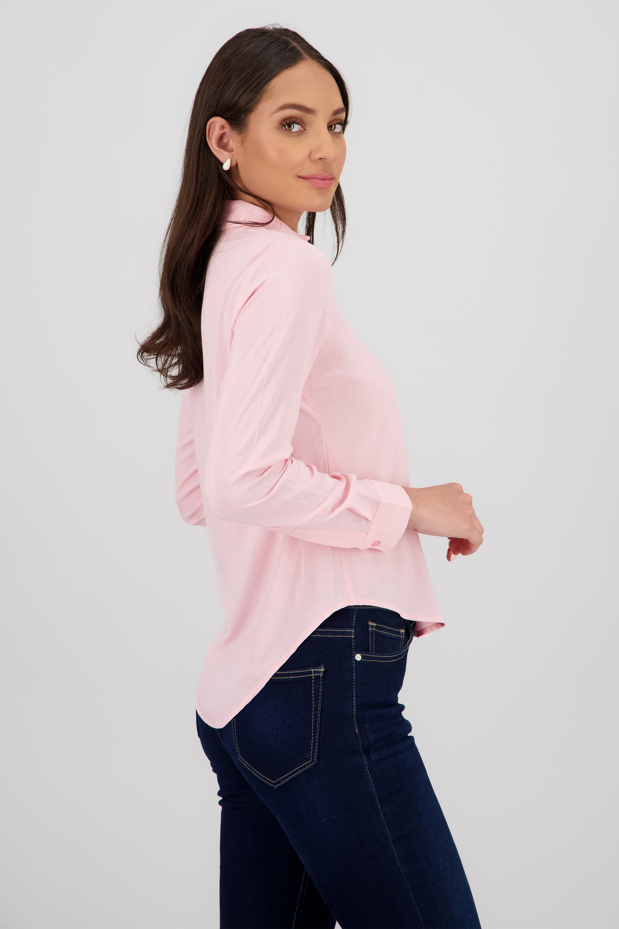 Camisa Manga Larga Lisa ROSA PASTEL