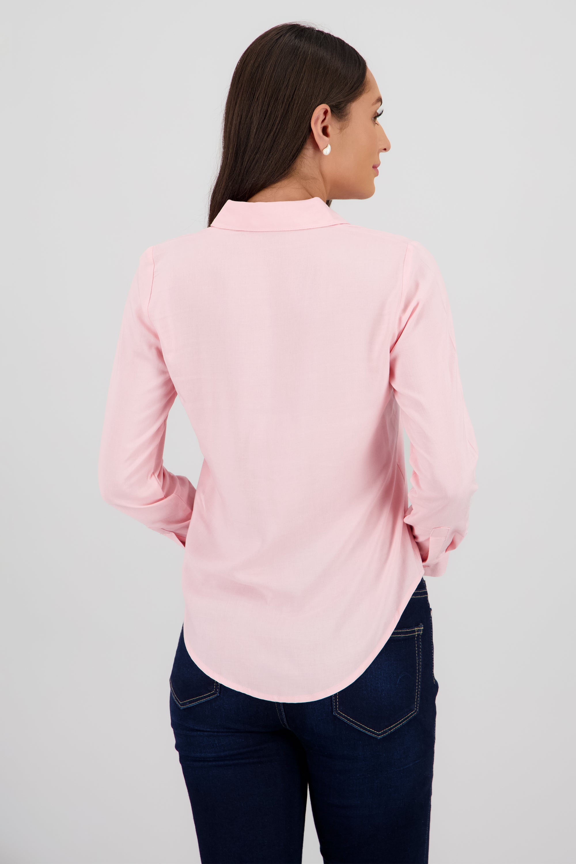 Camisa Manga Larga Lisa ROSA PASTEL