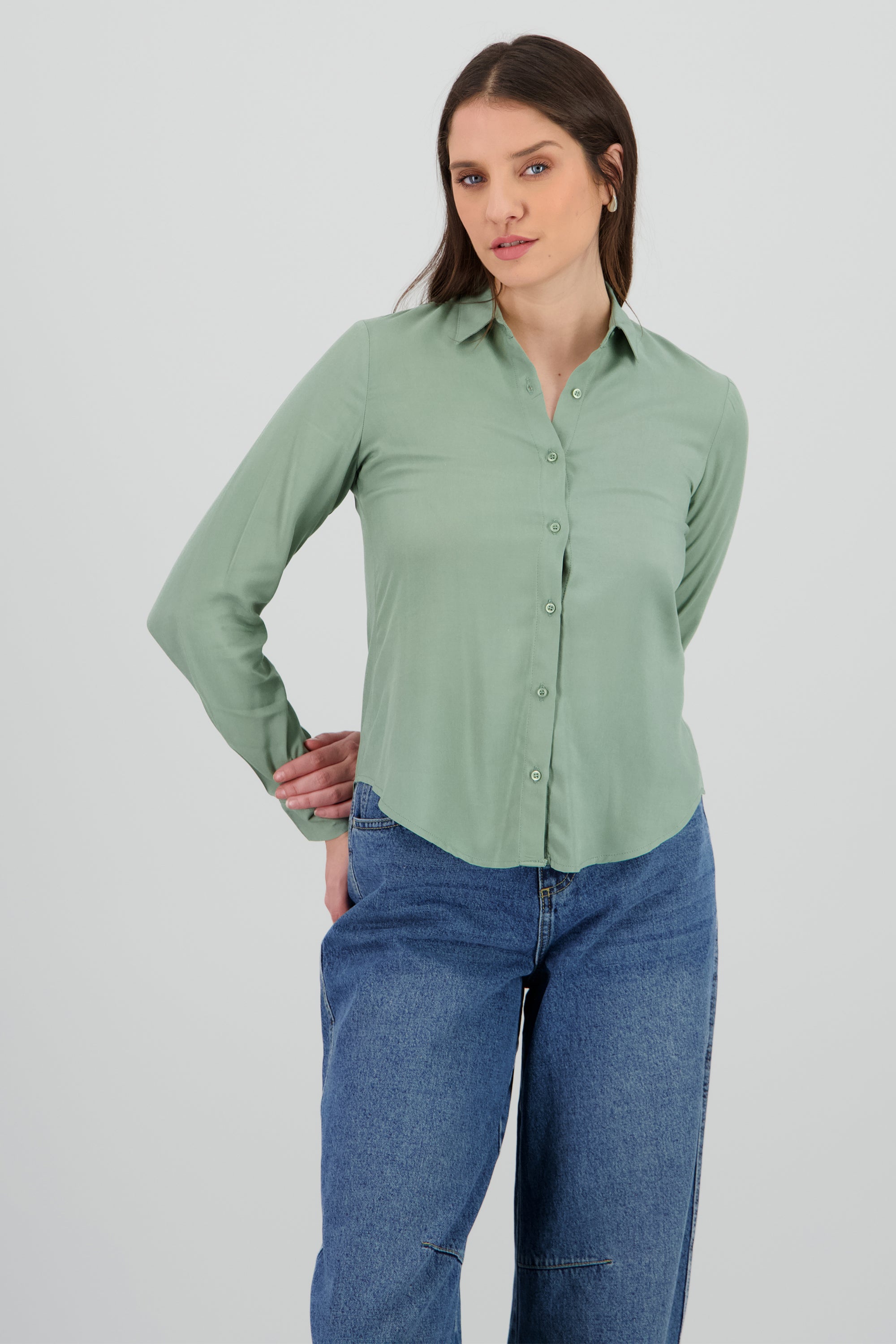 Camisa Manga Larga Lisa SAGE