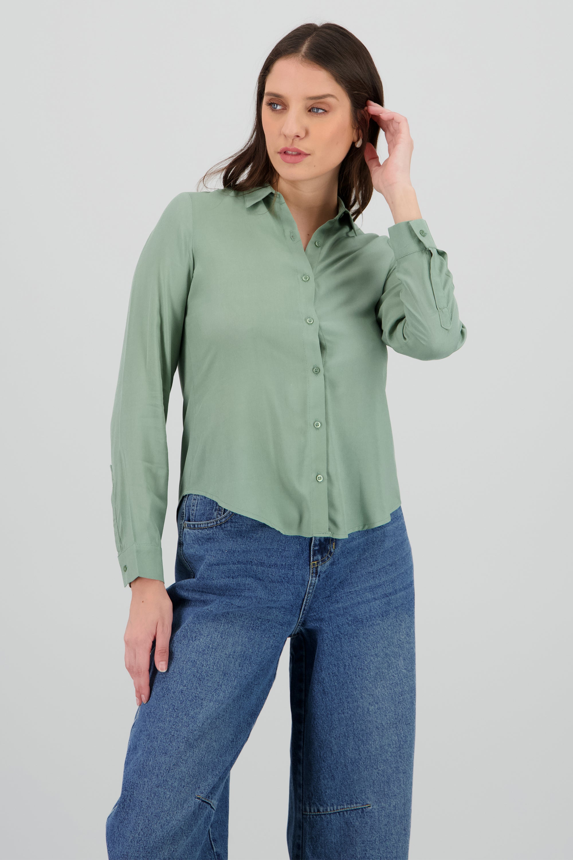 Camisa Manga Larga Lisa SAGE