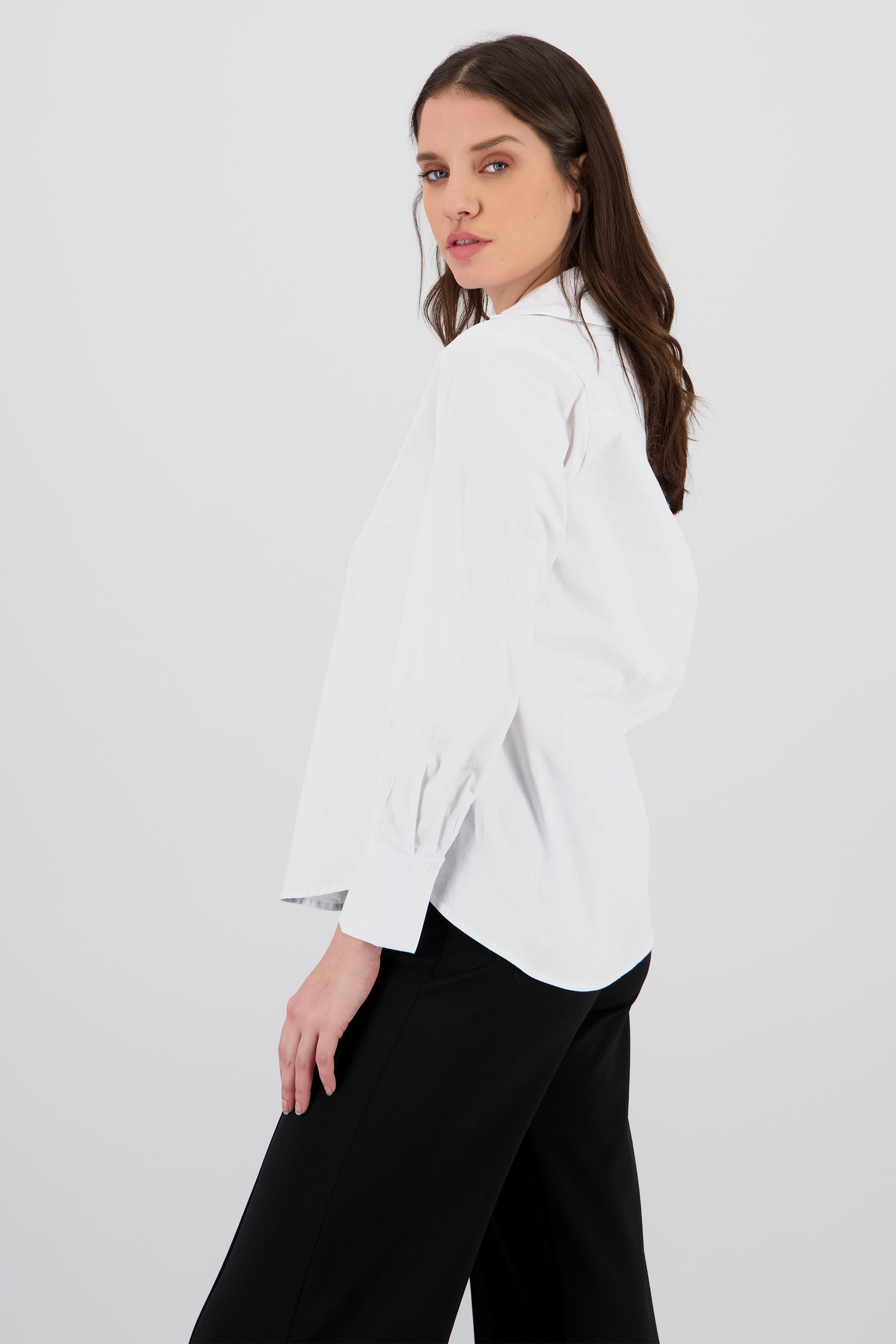 Camisa manga larga lisa BLANCO