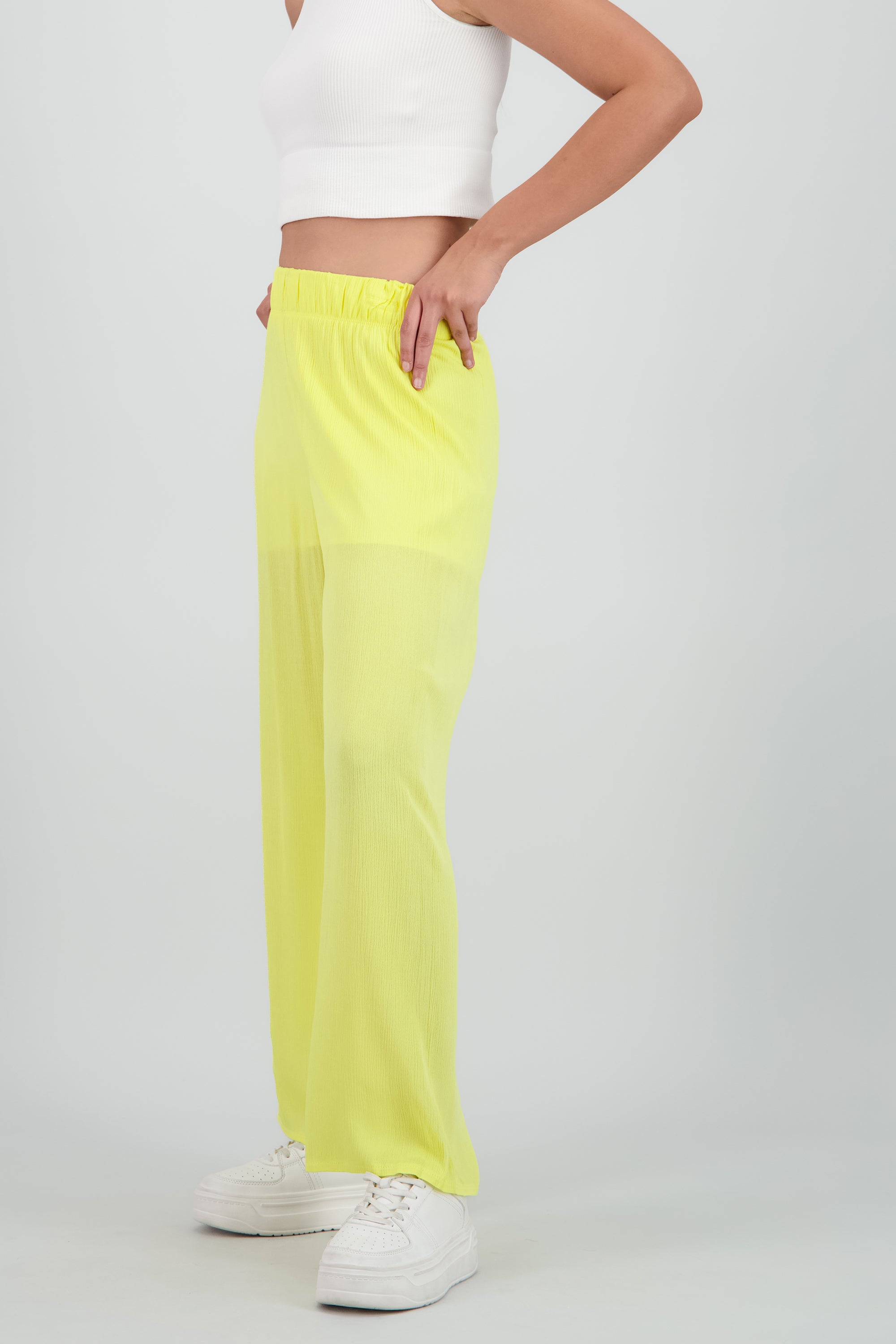 Pantalón Wide Leg Cintura Elástico AMARILLO PASTEL