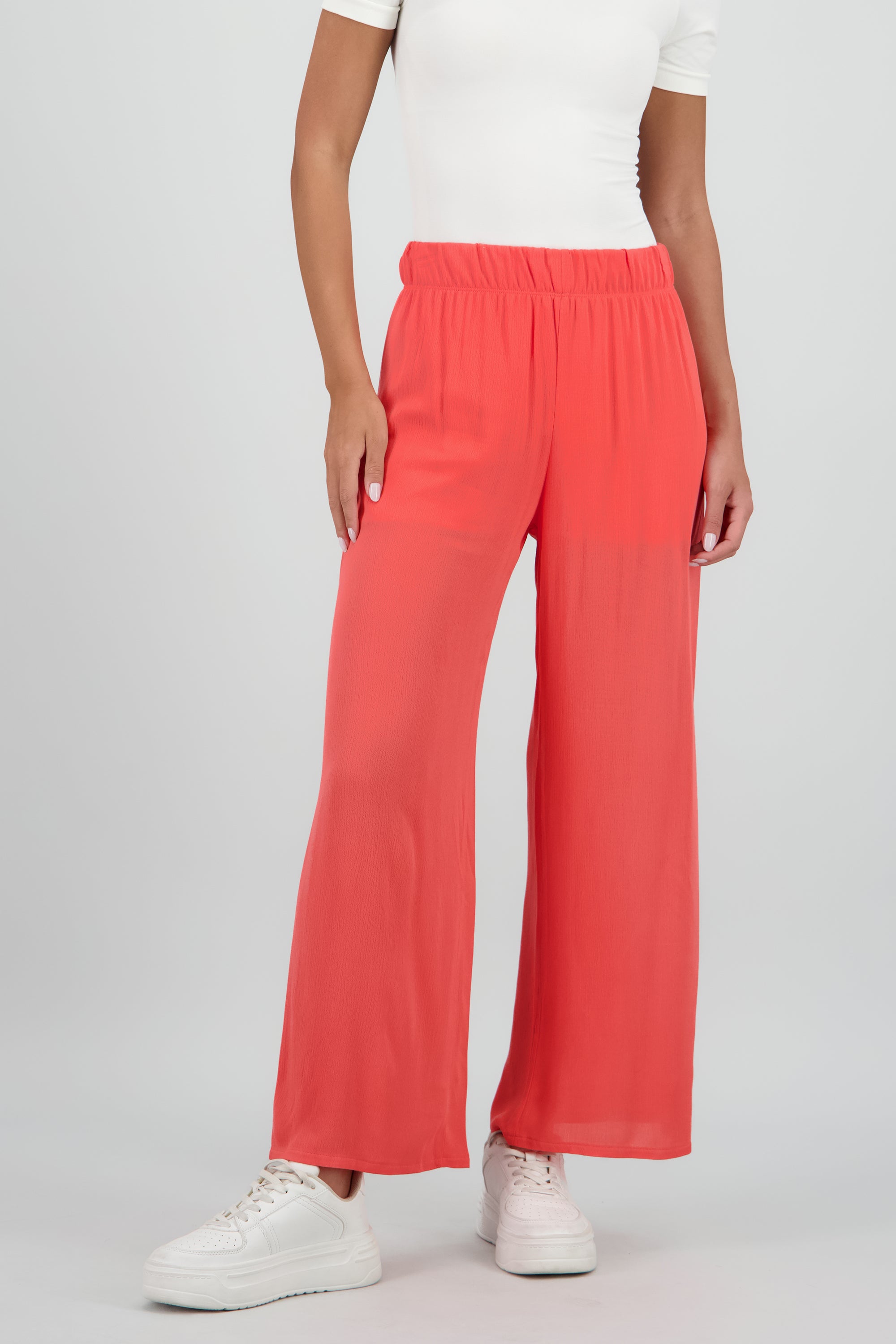 Pantalón Wide Leg Cintura Elástico CORAL