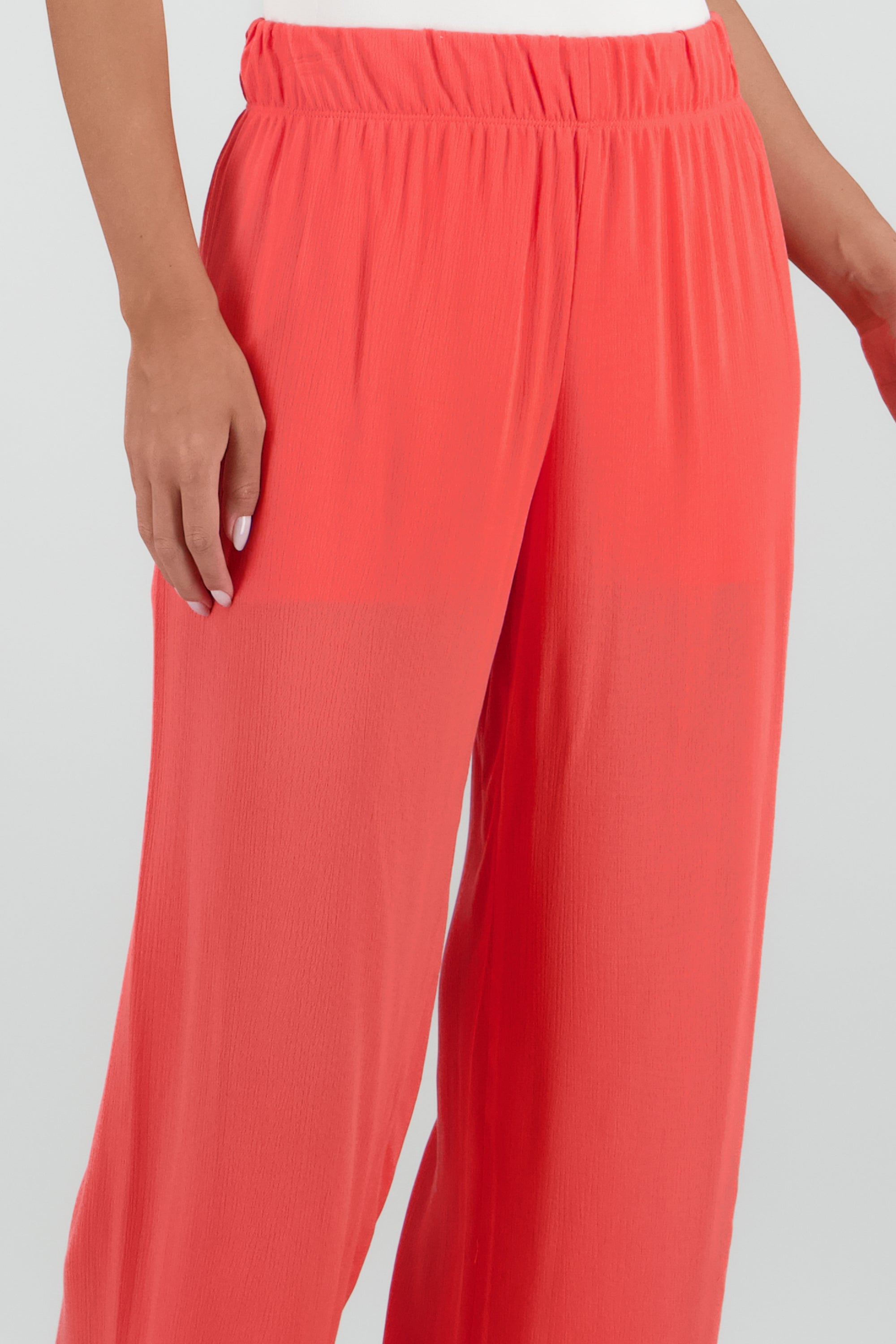 Pantalón Wide Leg Cintura Elástico CORAL