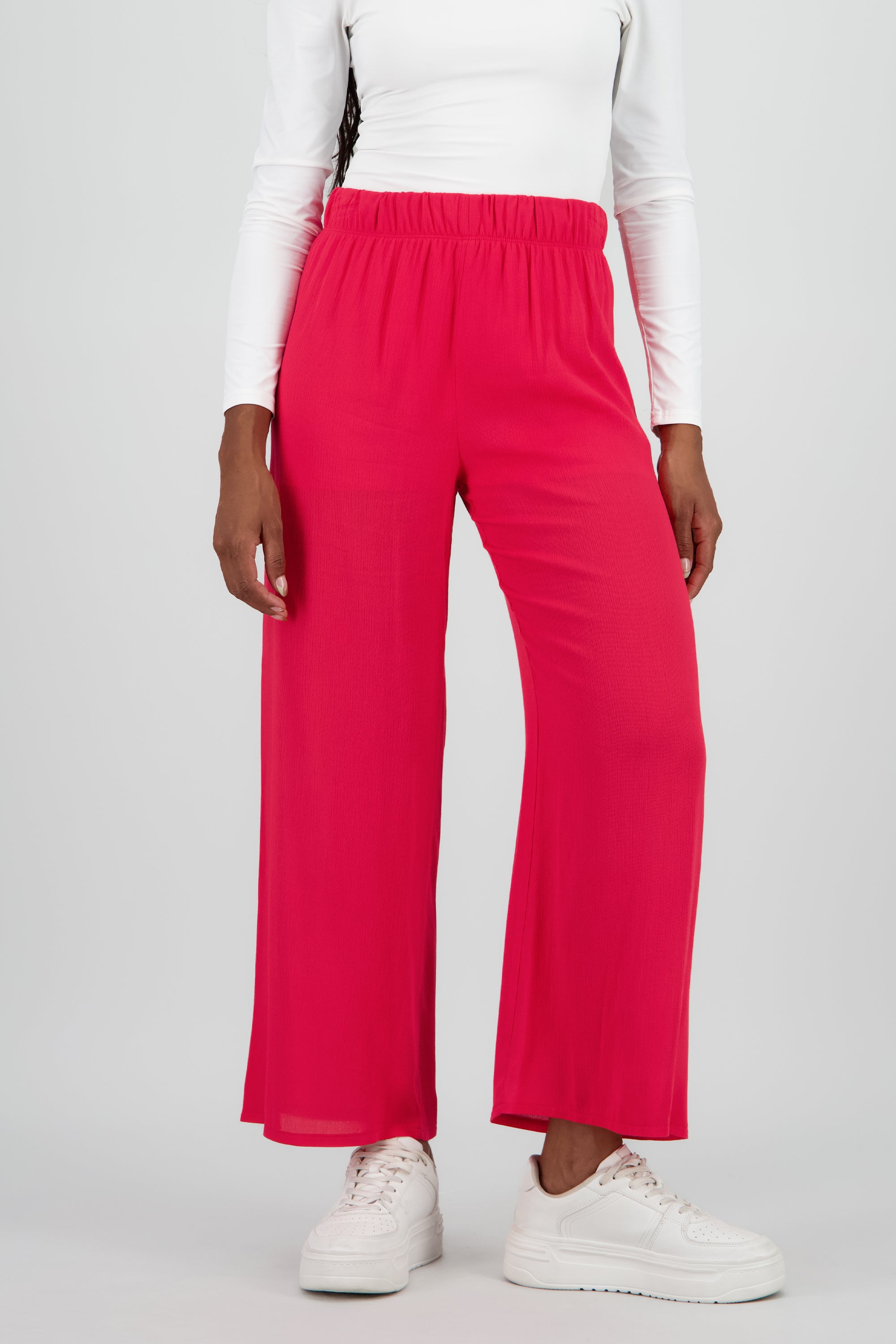 Pantalón Wide Leg Cintura Elástico ROJO TOMATE