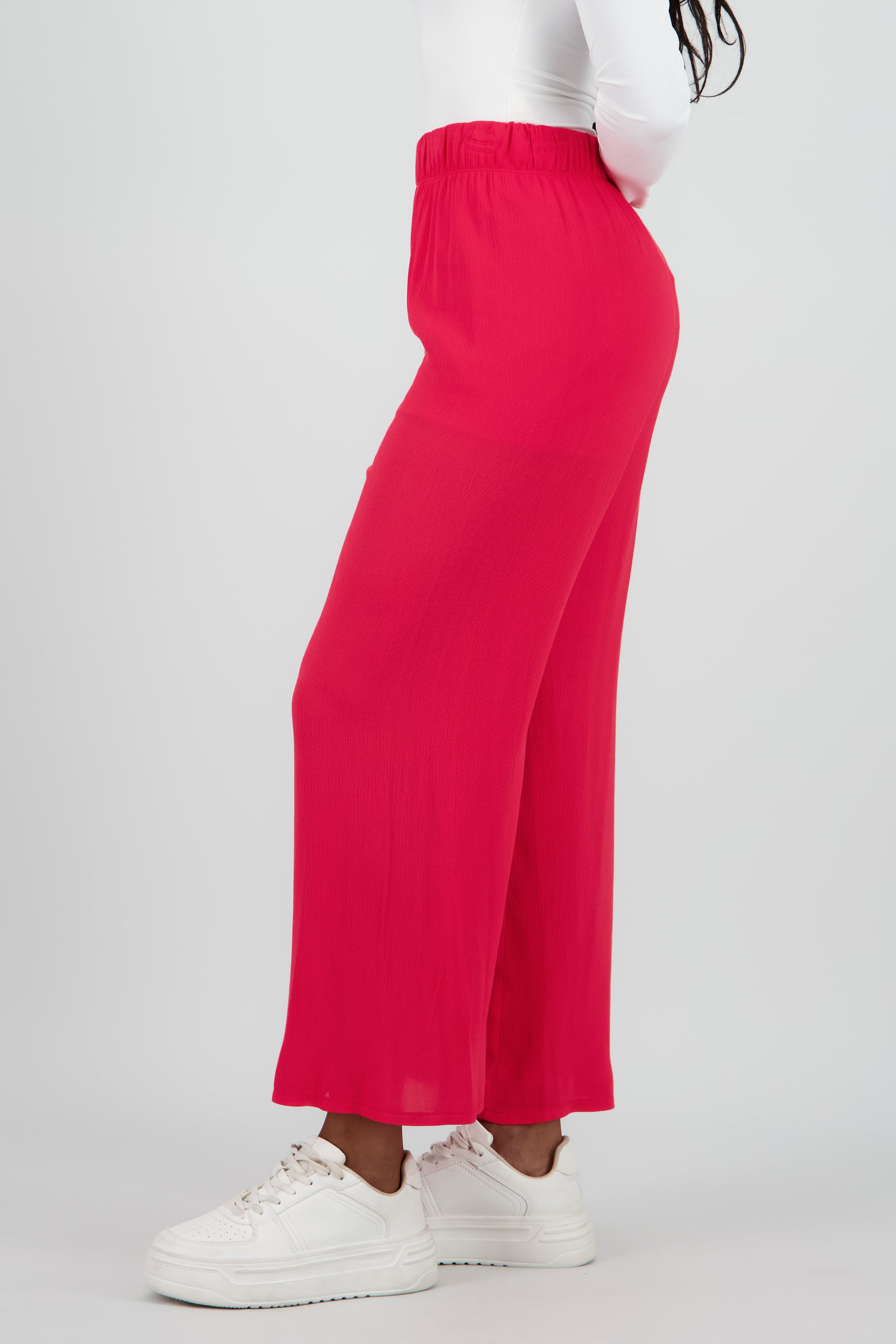 Pantalón Wide Leg Cintura Elástico ROJO TOMATE