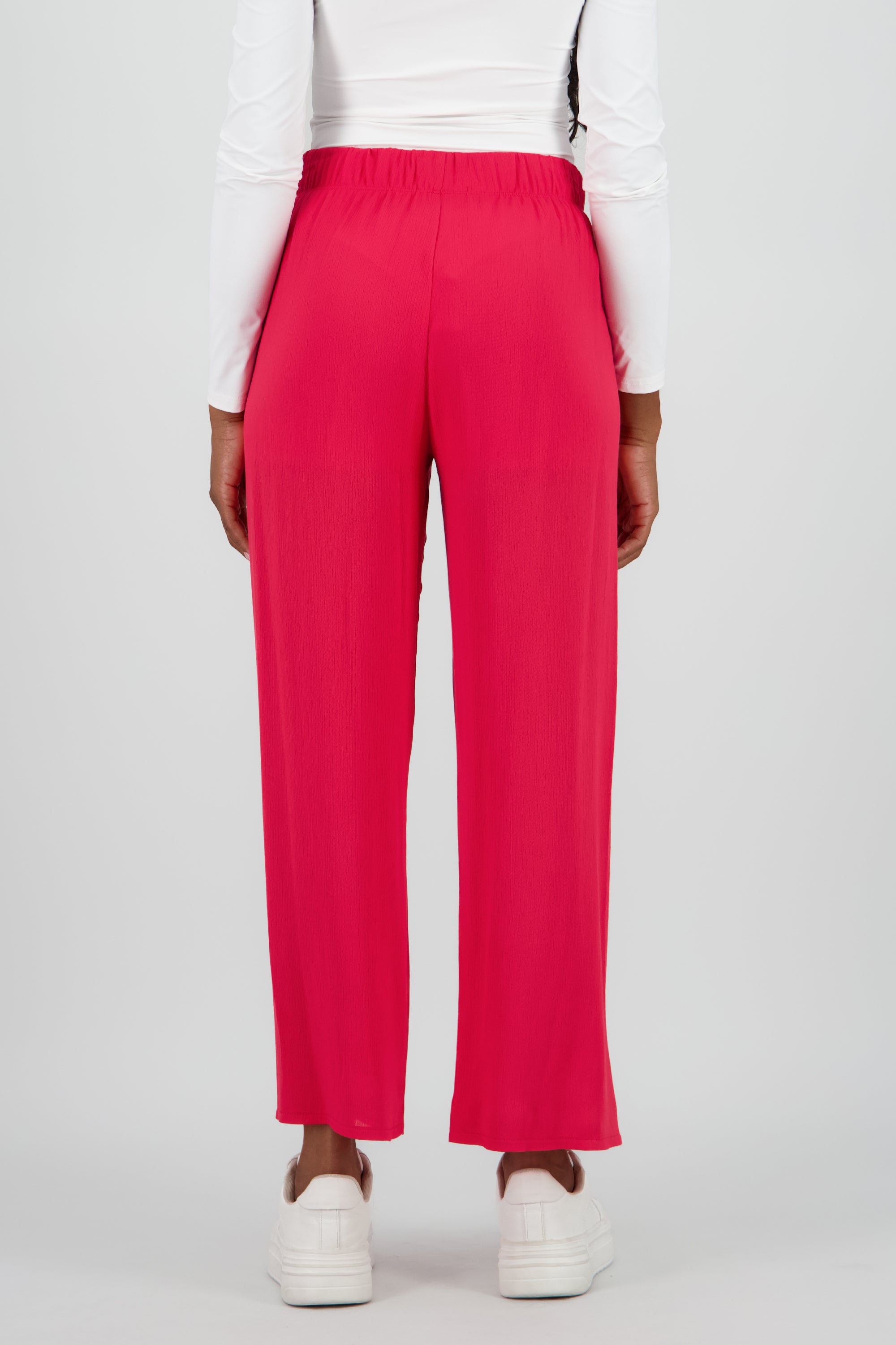 Pantalón Wide Leg Cintura Elástico ROJO TOMATE