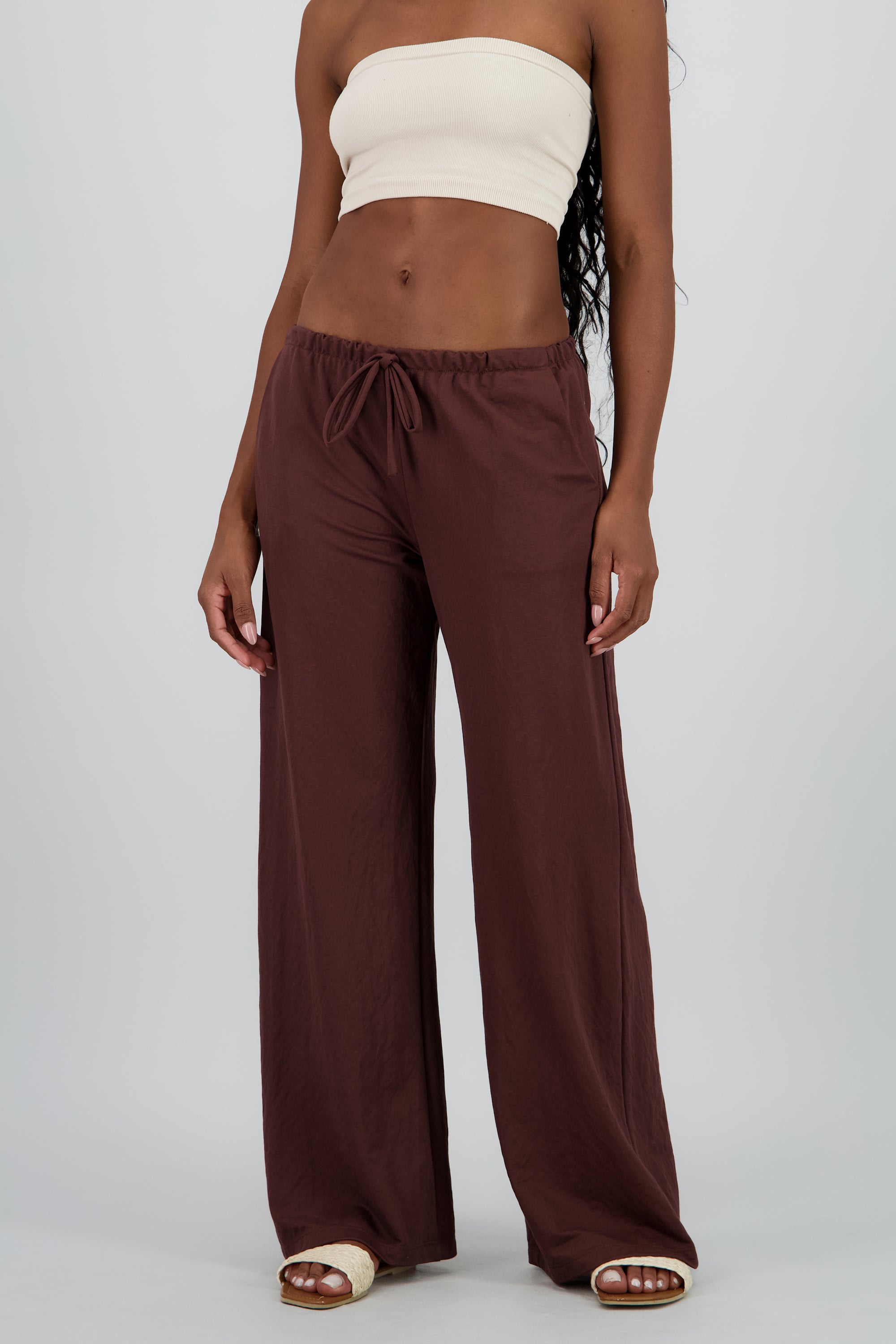 Pantalon fluido jareta CHOCOLATE